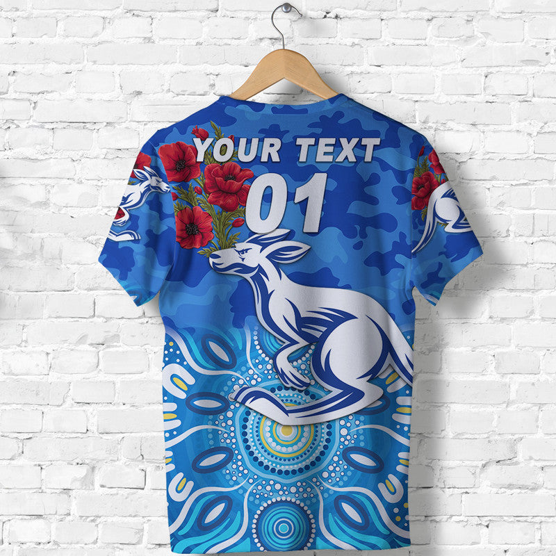 (Custom Personalised) North Melbourne Kangaroos ANZAC T shirt Indigenous Vibes - Vibe Hoodie Shop