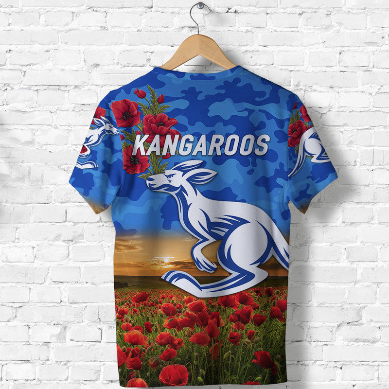North Melbourne Kangaroos ANZAC T shirt Poppy Vibes - Vibe Hoodie Shop