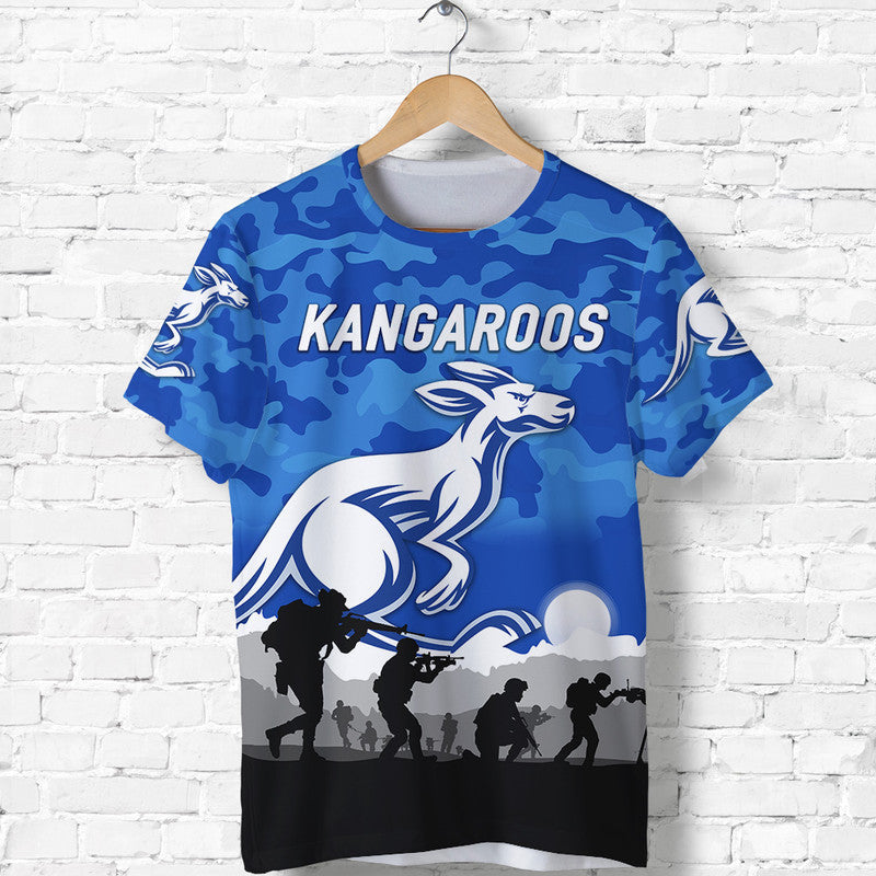 North Melbourne Kangaroos ANZAC T shirt Simple Style - Vibe Hoodie Shop