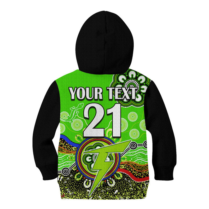 (Custom Personalised) Sydney Thunder Kid Hoodie Cricket Indigenous Aboriginal Lizard Version - Vibe Hoodie Shop