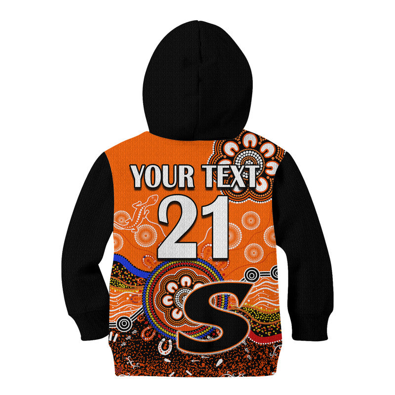 (Custom Personalised) Perth Scorchers Kid Hoodie Cricket Indigenous Aboriginal Lizard Version - Vibe Hoodie Shop