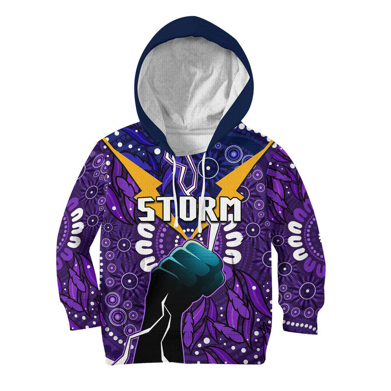 (Custom Personalised) Storm Rugby Kid Hoodie Indigenous With Thunder Go Storm - Vibe Hoodie Shop