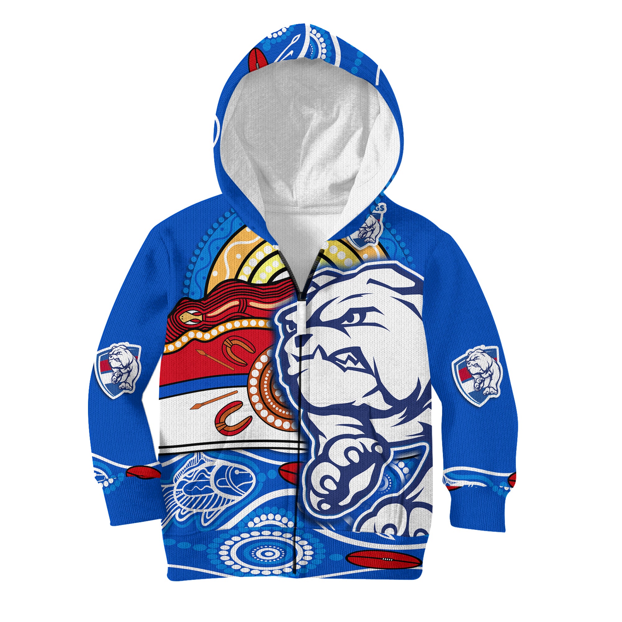 Western Bulldogs Aboriginal Football Kid Hoodie Dogs Style - Vibe Hoodie Shop