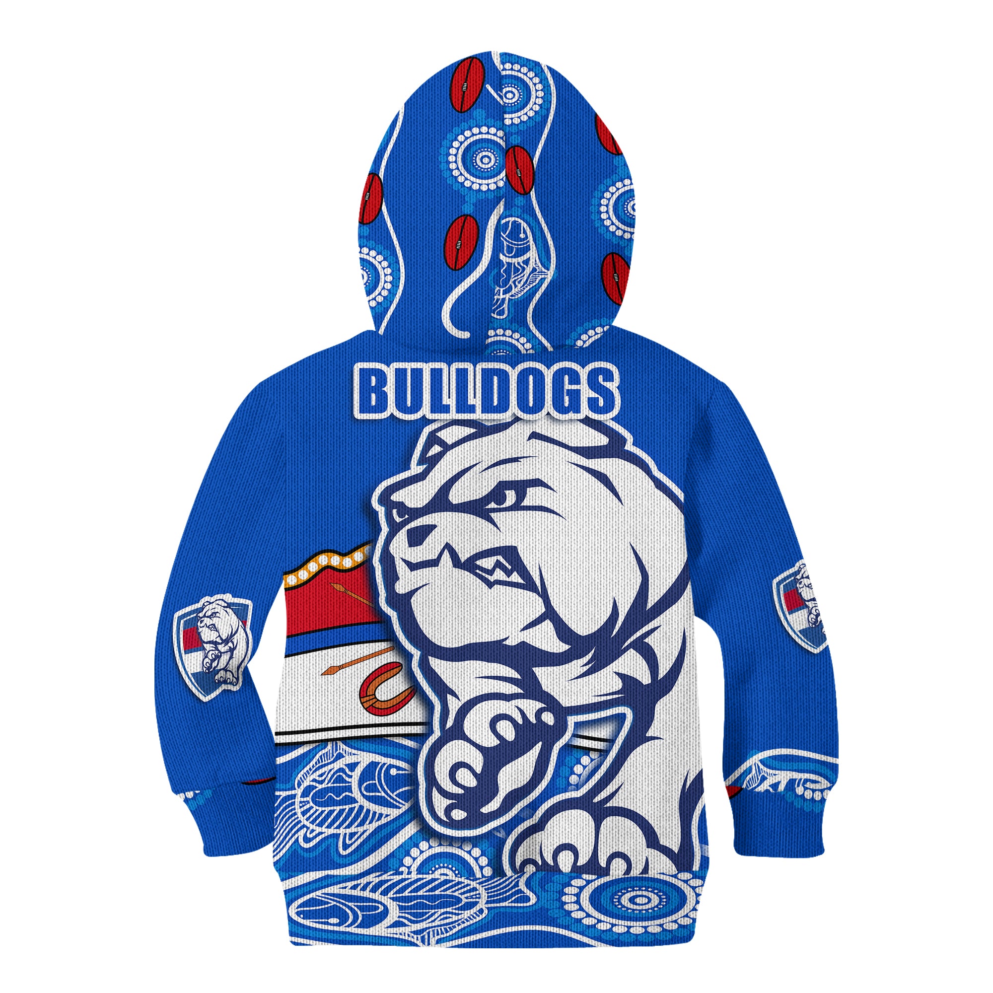 Western Bulldogs Aboriginal Football Kid Hoodie Dogs Style - Vibe Hoodie Shop