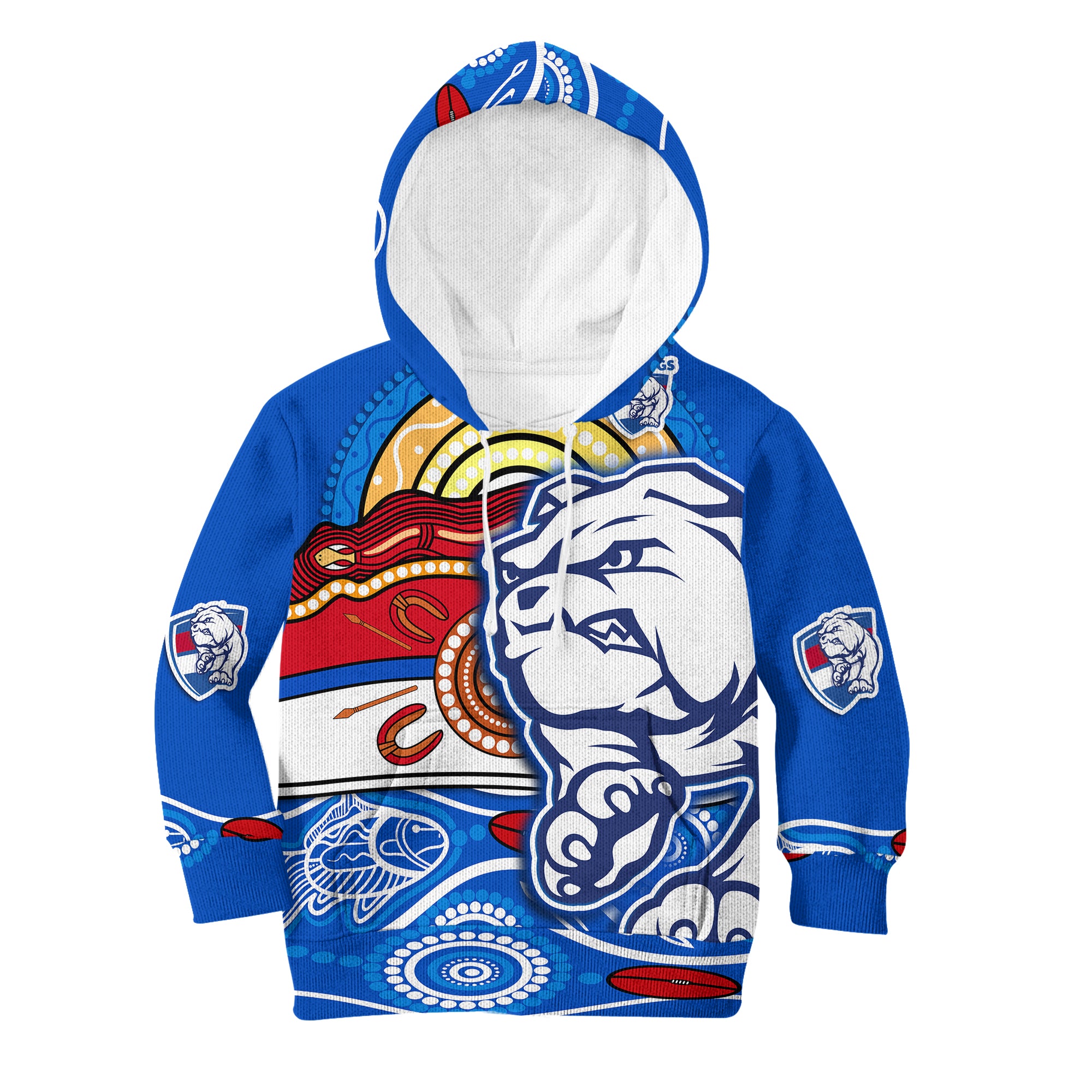 Western Bulldogs Aboriginal Football Kid Hoodie Dogs Style - Vibe Hoodie Shop