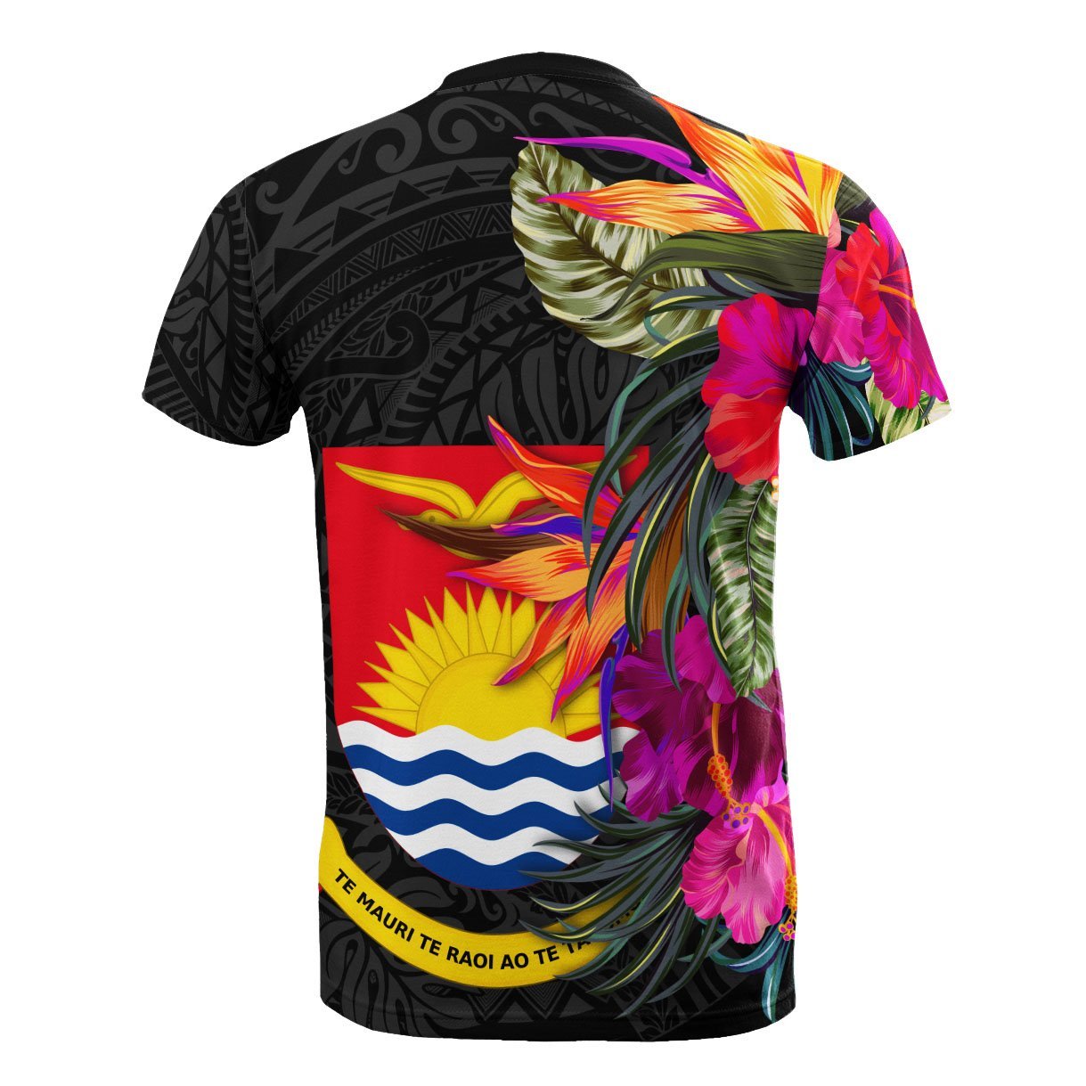 Vibe Hoodie Kiribati T shirt - Polynesian Hibiscus Pattern - Vibe Hoodie Shop