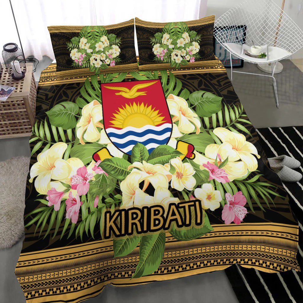 Kiribati Bedding Set - Polynesian Gold Patterns Collection - Vibe Hoodie Shop