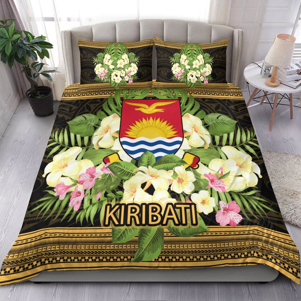 Kiribati Bedding Set - Polynesian Gold Patterns Collection - Vibe Hoodie Shop