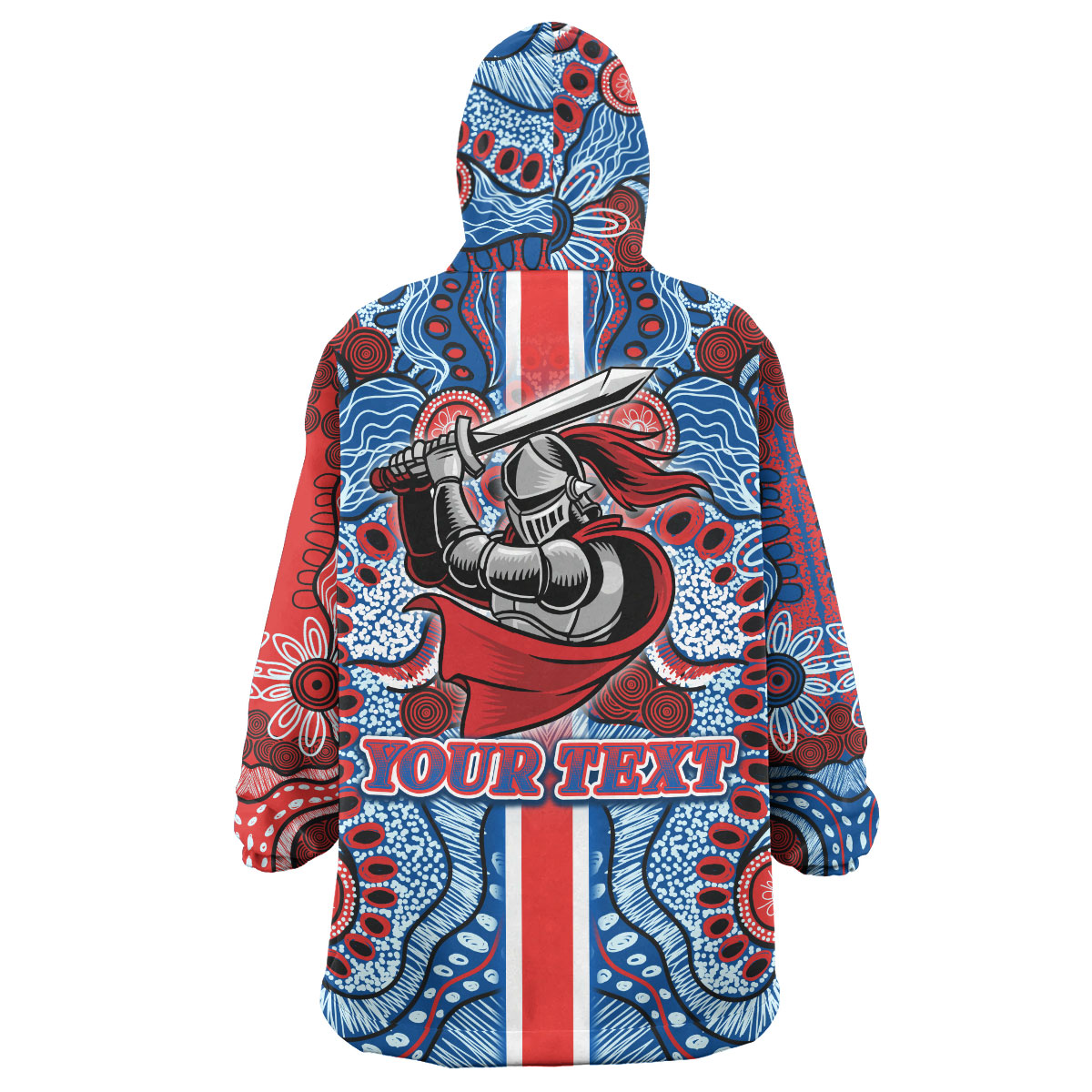 Knights Rugby Snug Hoodie - Custom Knights Logo Aboriginal Indigenous Sport Style Wearable Blanket Hoodie - Vibe Hoodie Shop