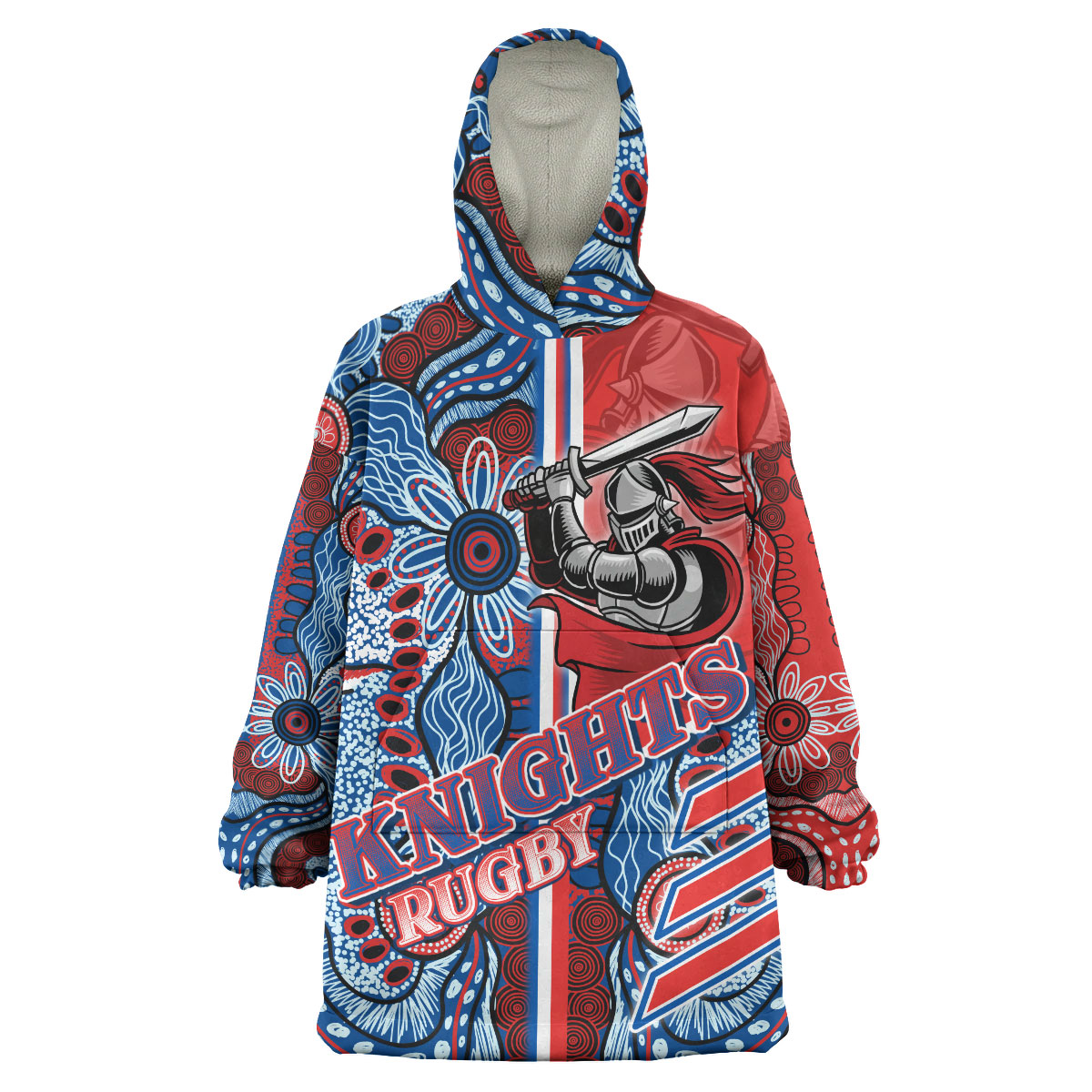 Knights Rugby Snug Hoodie - Custom Knights Logo Aboriginal Indigenous Sport Style Wearable Blanket Hoodie - Vibe Hoodie Shop