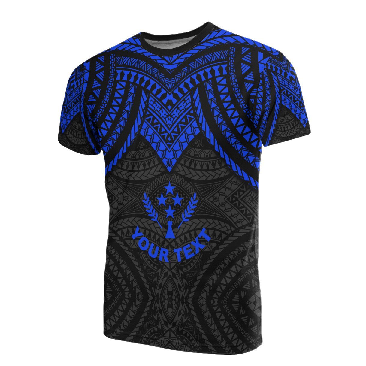 Vibe Hoodie Kosrae Custom Personalised T shirt - Micronesian Pattern Blue Armor Style - Vibe Hoodie Shop