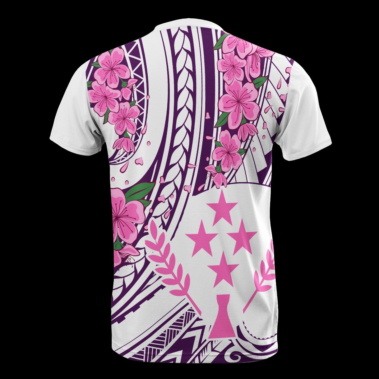 Vibe Hoodie Kosrae Micronesian T shirt - Flower Purple White - Vibe Hoodie Shop