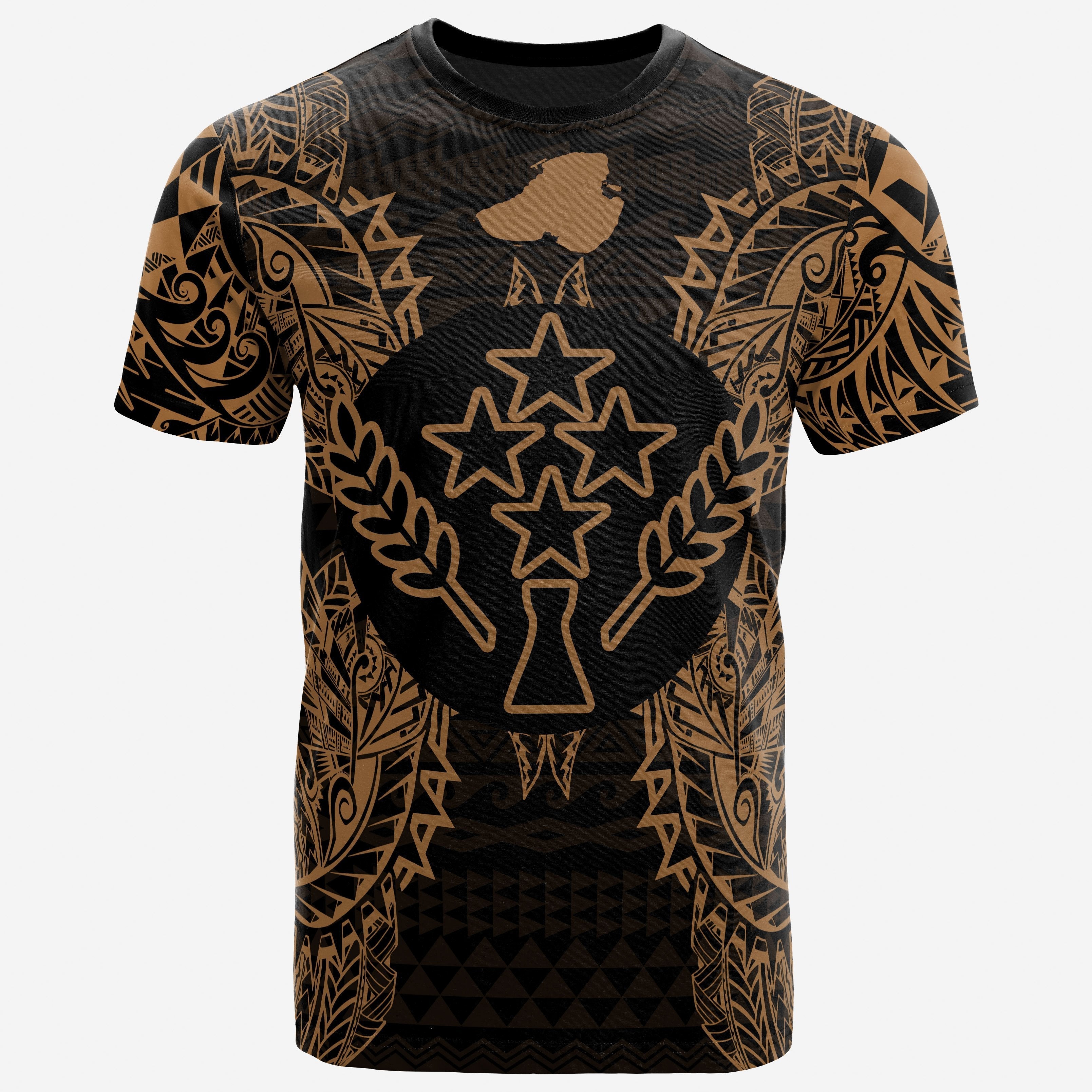 Vibe Hoodie Kosrae All T shirt - Kosrae Flag Map Polynesian Tattoo Gold - Vibe Hoodie Shop