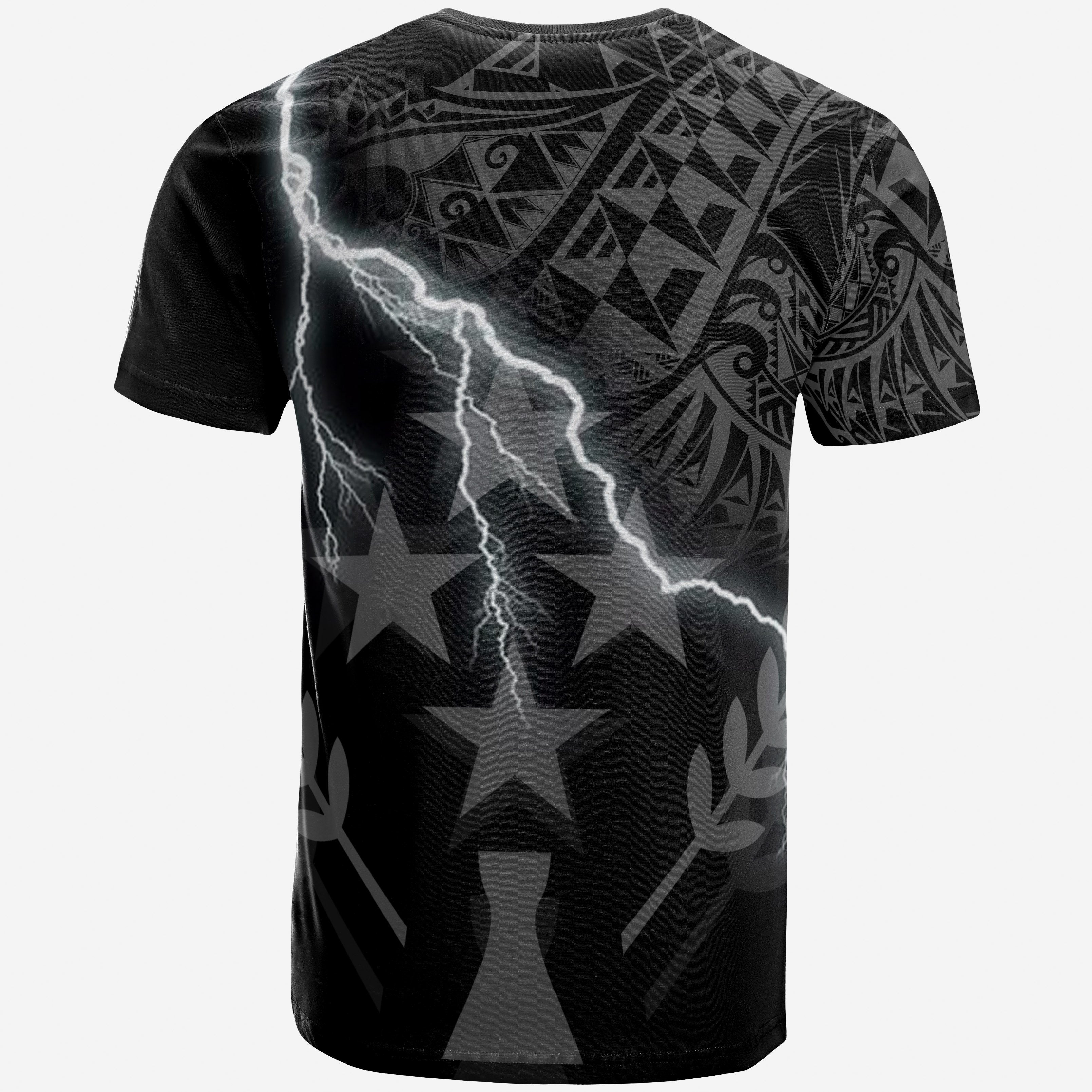 Vibe Hoodie Kosrae Custom Personalised T shirt - Kosrae Flag Lighting Thunder - Vibe Hoodie Shop