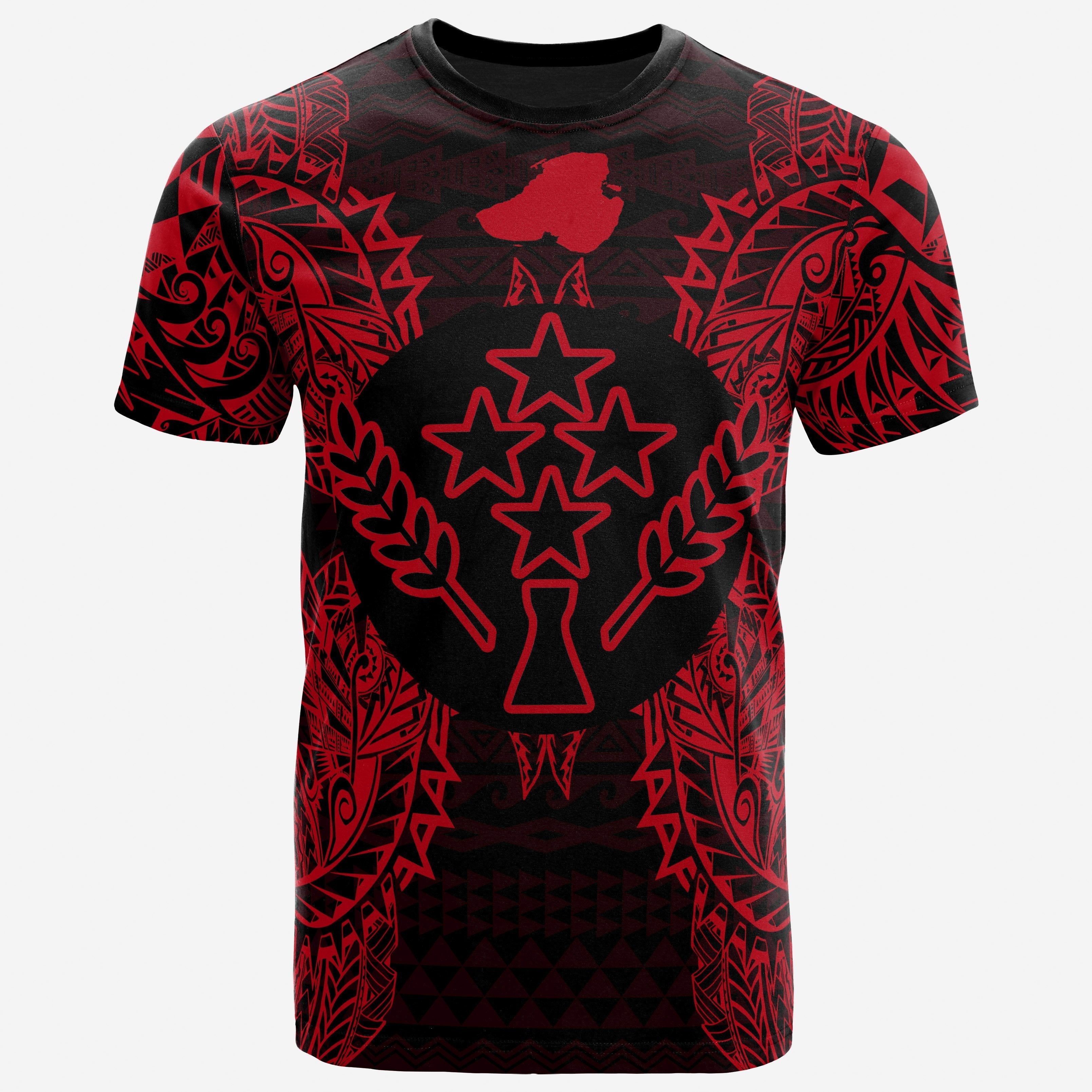 Vibe Hoodie Kosrae All T shirt - Kosrae Flag Map Polynesian Tattoo Red - Vibe Hoodie Shop