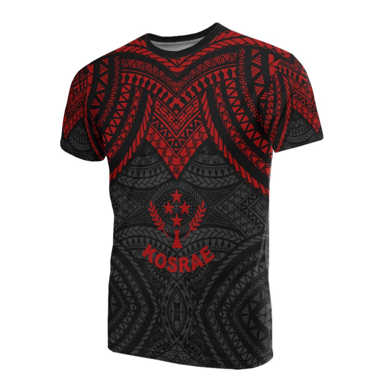 Vibe Hoodie Kosrae T shirt - Micronesian Pattern Red Armor Style - Vibe Hoodie Shop