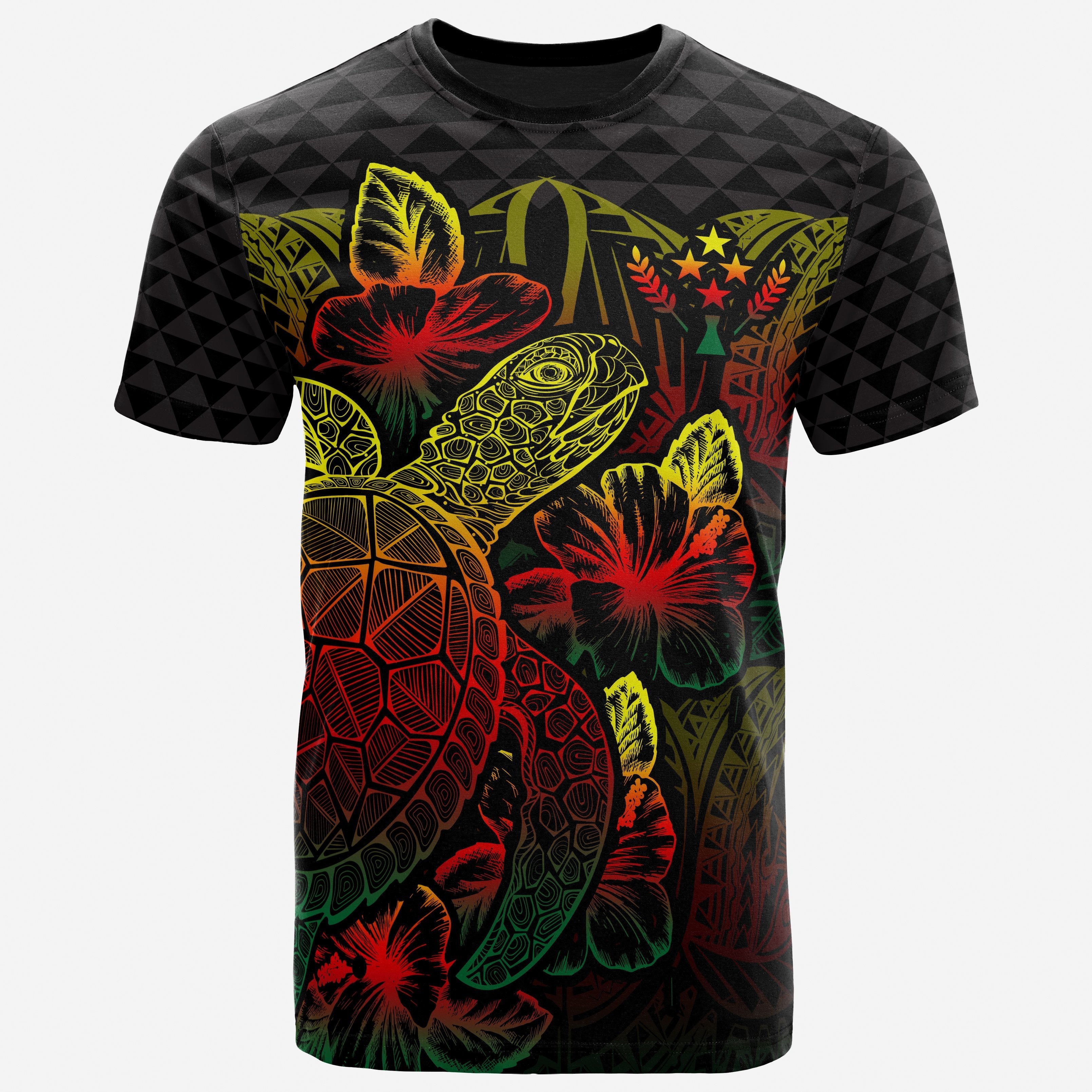 Vibe Hoodie Kosrae T shirt - Kosrae FLag Turtle Hibiscus Reggae - Vibe Hoodie Shop