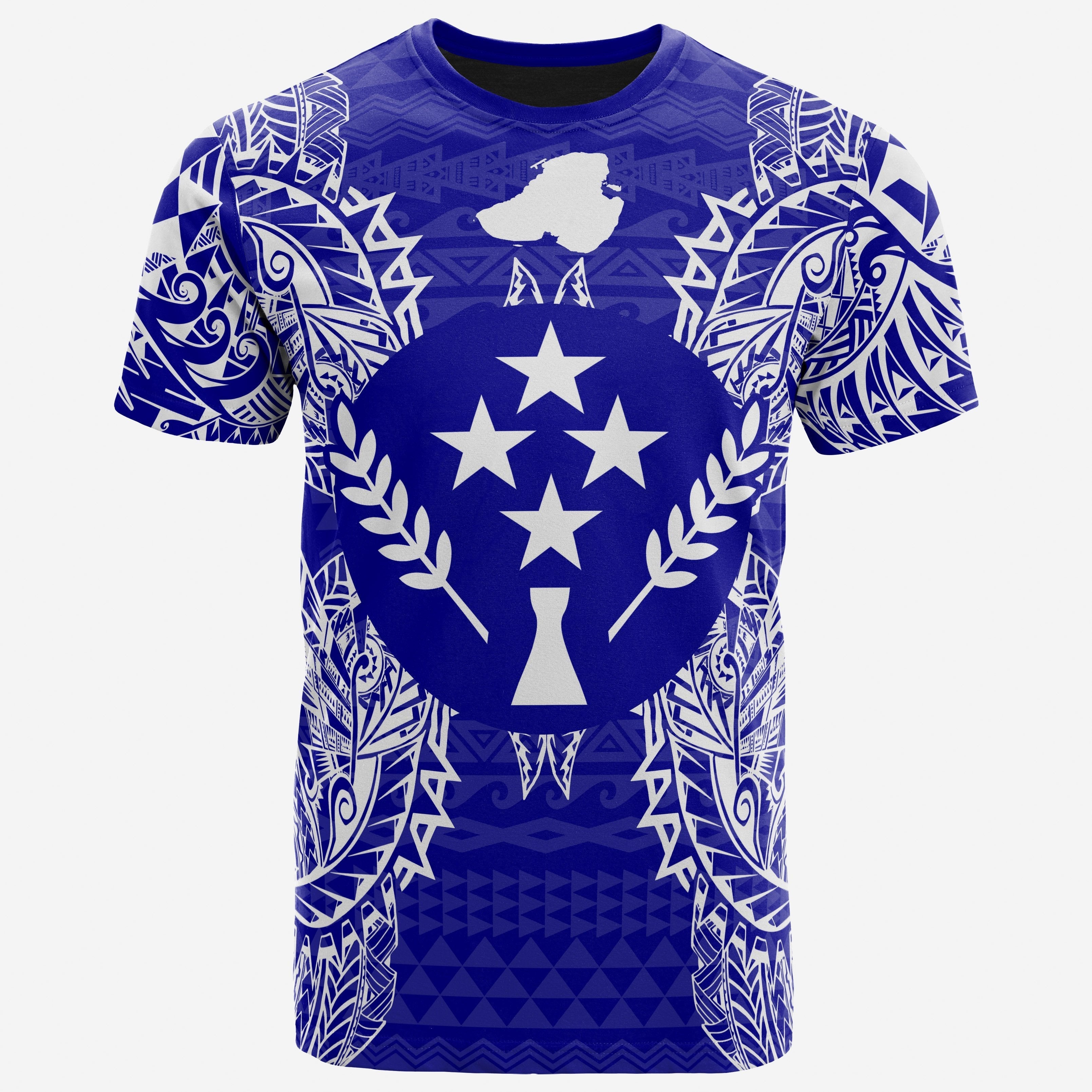Vibe Hoodie Kosrae All T shirt - Kosrae Flag Map Polynesian Tattoo Blue - Vibe Hoodie Shop