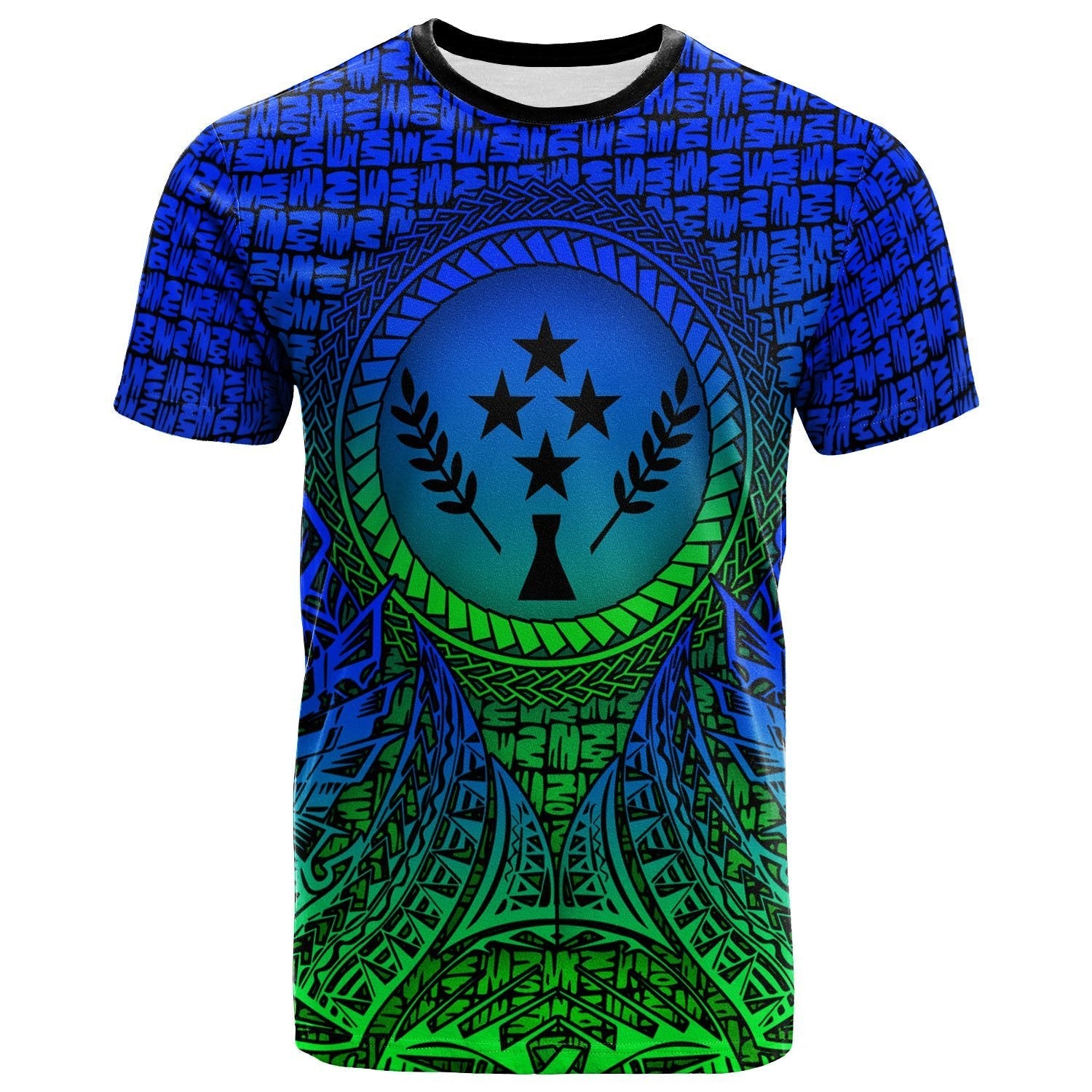 Vibe Hoodie Kosrae Micronesian T shirt - Circle Pattern Blue - Vibe Hoodie Shop