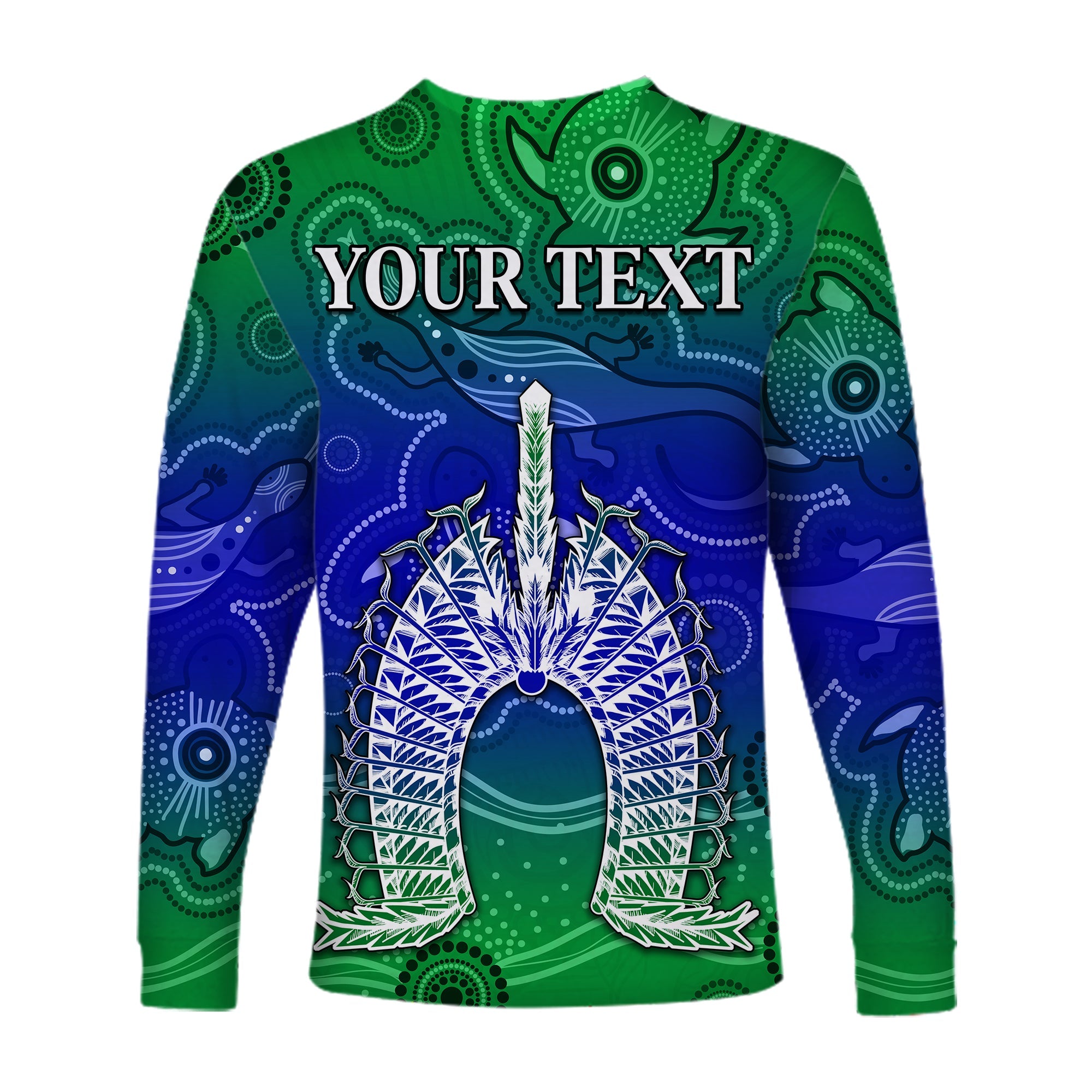 (Custom Personalised) Torres Strait Islands Long Sleeve Shirt Aboriginal Art Lizard Symbol Peace - Vibe Hoodie Shop