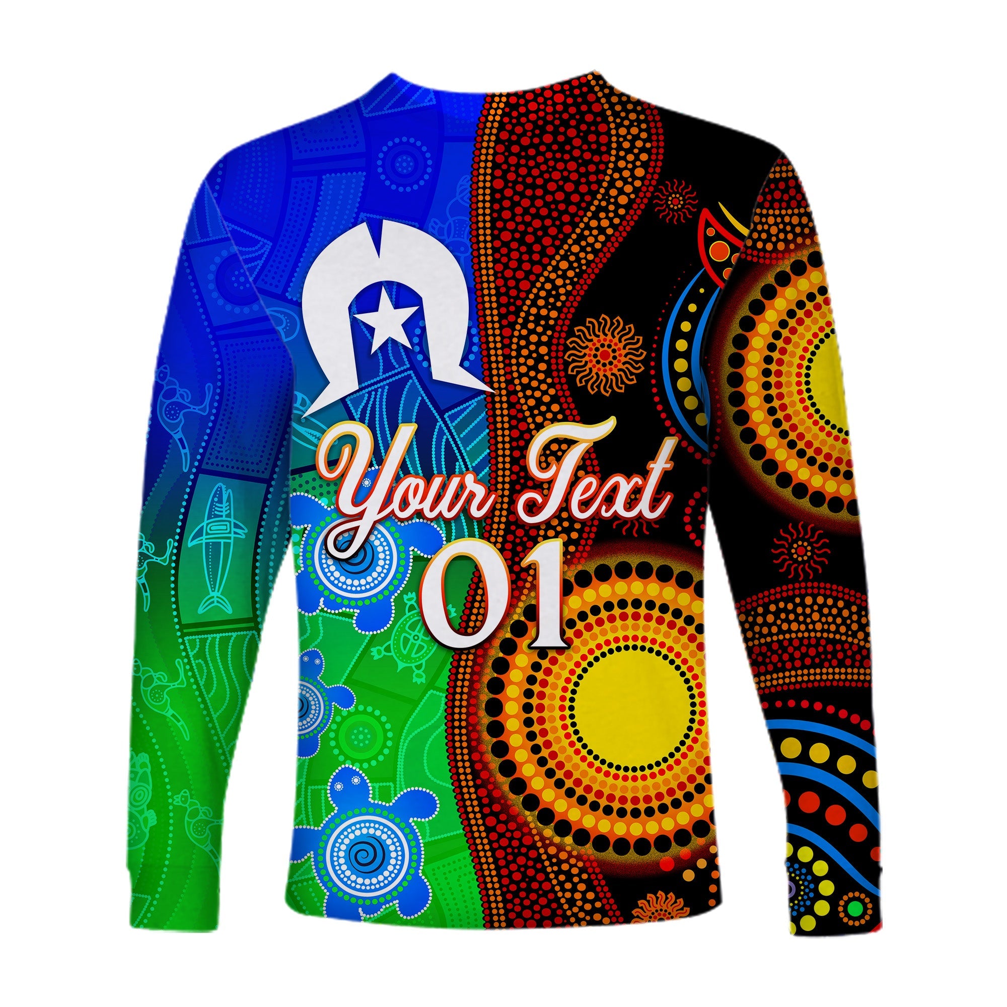 (Custom Personalised) Australia Indigenous Aboriginal And Torres Strait Islands Long Sleeve Shirt Flag Vibes - Vibe Hoodie Shop