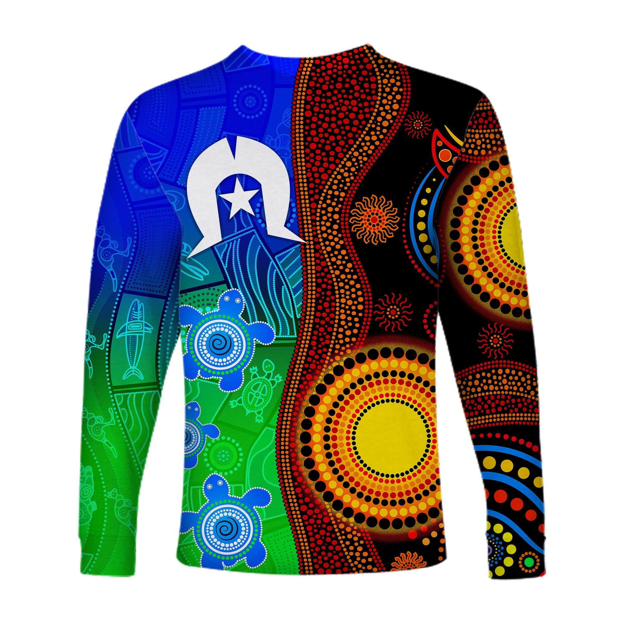 Australia Indigenous Aboriginal And Torres Strait Islands Long Sleeve Shirt Flag Vibes - Vibe Hoodie Shop