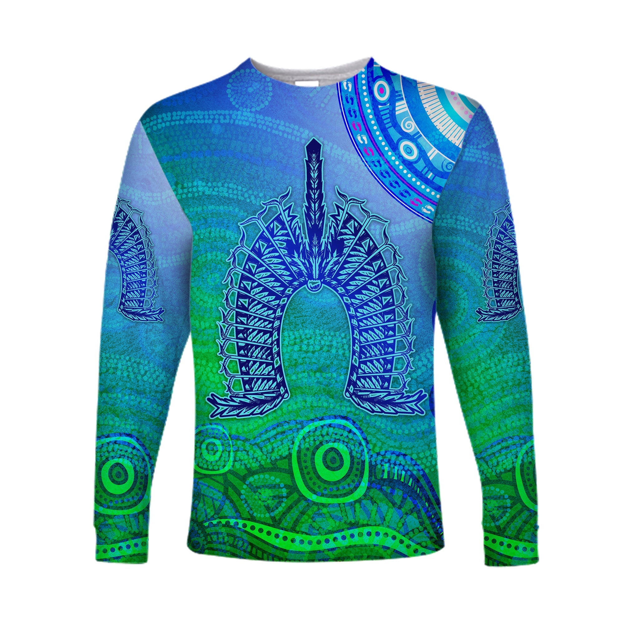 Aboriginal Torres Strait Islands Long Sleeve Shirt Wave Vibes - Vibe Hoodie Shop