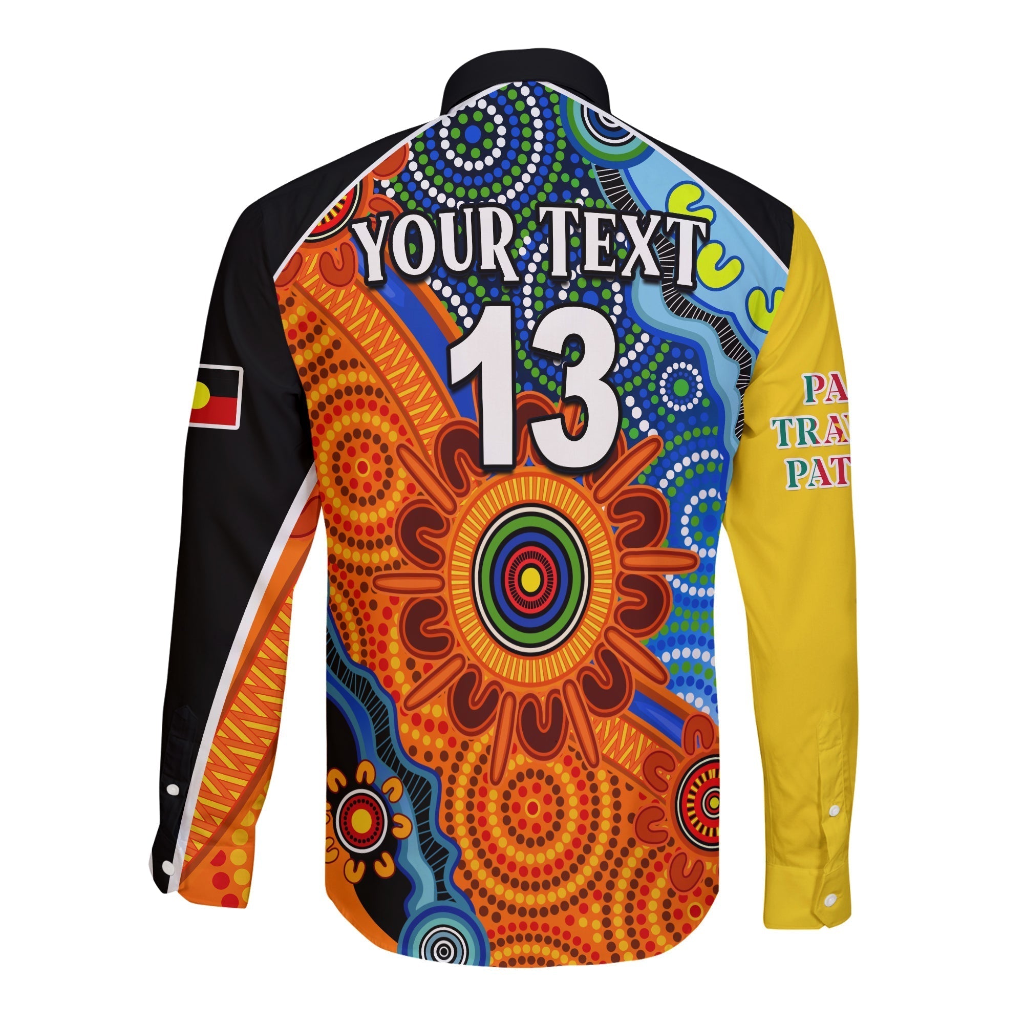 (Custom Text and Number) NAIDOC Week 2022 Long Sleeve Button Shirt Aboriginal and Torres Strait Islanders Together - Vibe Hoodie Shop