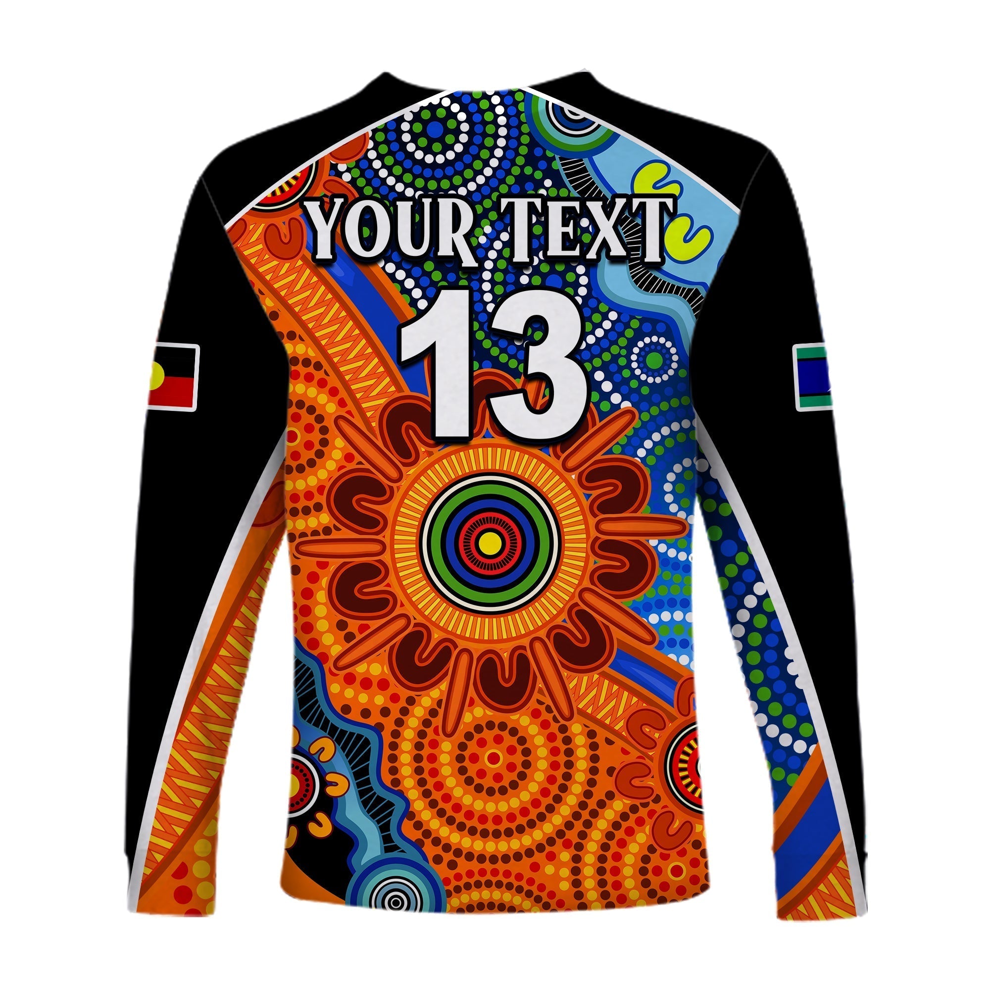 (Custom Text and Number) NAIDOC Week 2022 Long Sleeve Shirt Aboriginal and Torres Strait Islanders Together - Vibe Hoodie Shop