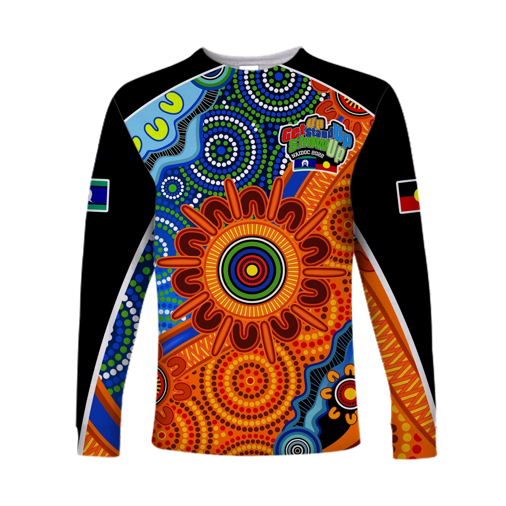 (Custom Text and Number) NAIDOC Week 2022 Long Sleeve Shirt Aboriginal and Torres Strait Islanders Together - Vibe Hoodie Shop