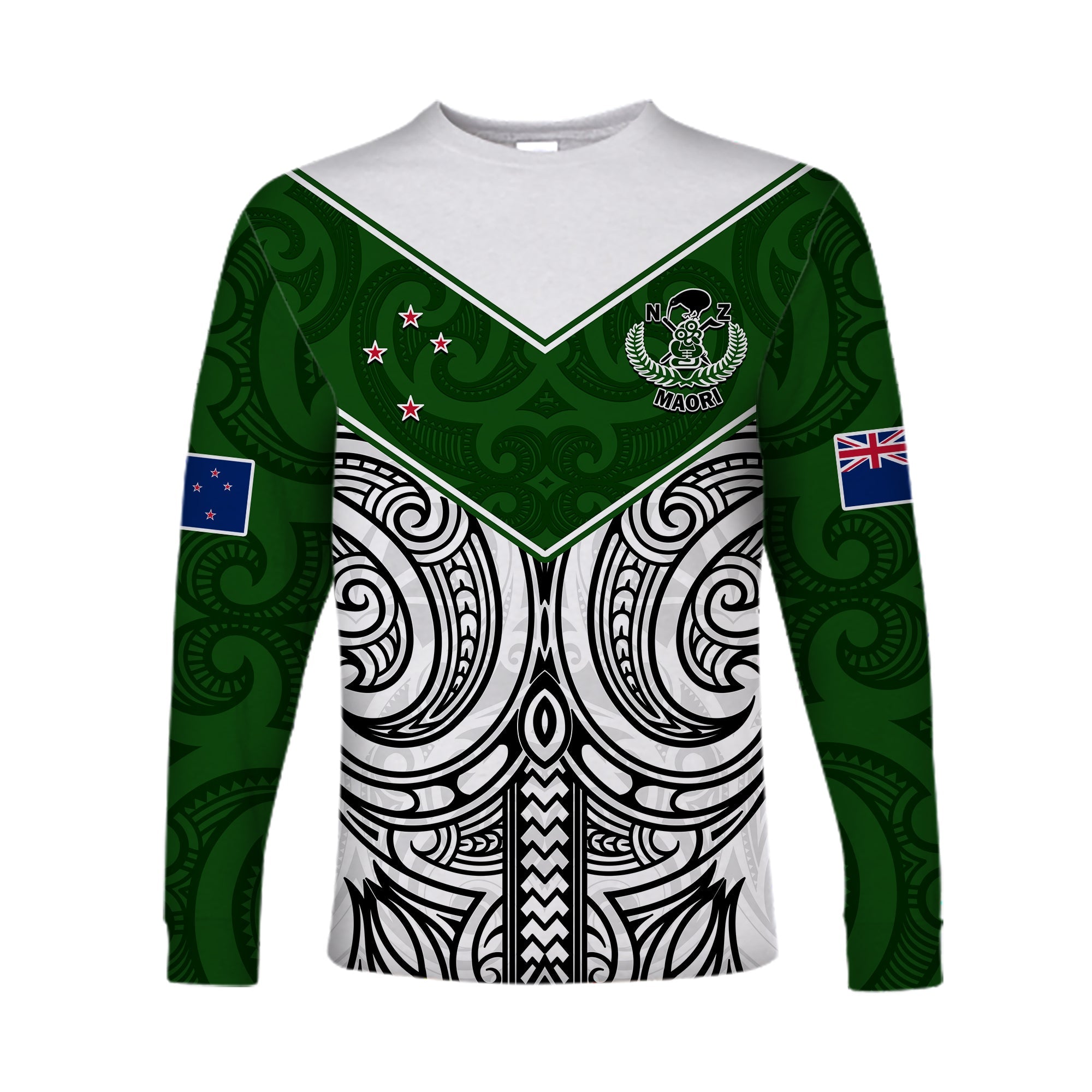 (Custom Text And Number) New Zealand Silver Fern Rugby Long Sleeve Shirt Maori Pacific - Vibe Hoodie Shop