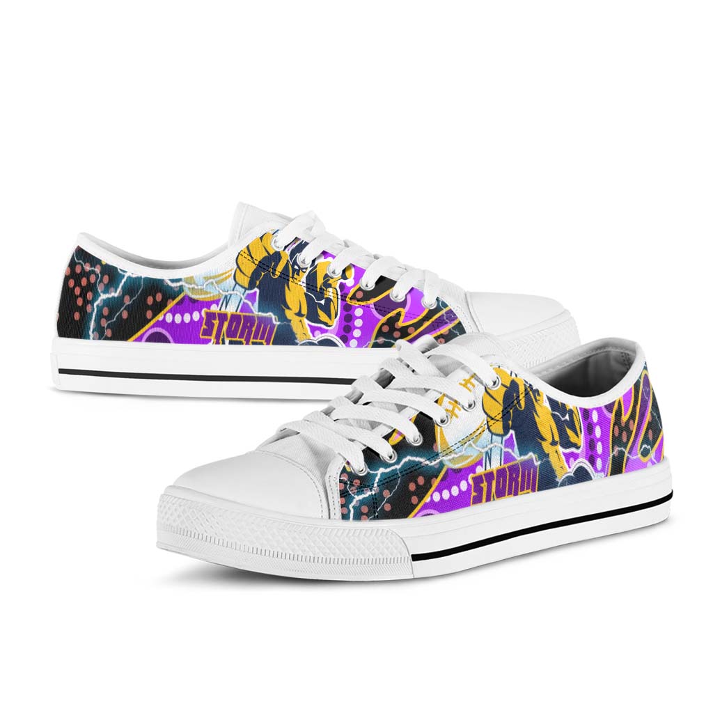 Storm Rugby Low Top Shoes - Storm Thunder Indigenous with Torres Strait Islander Aboriginal Culture - Vibe Hoodie Shop