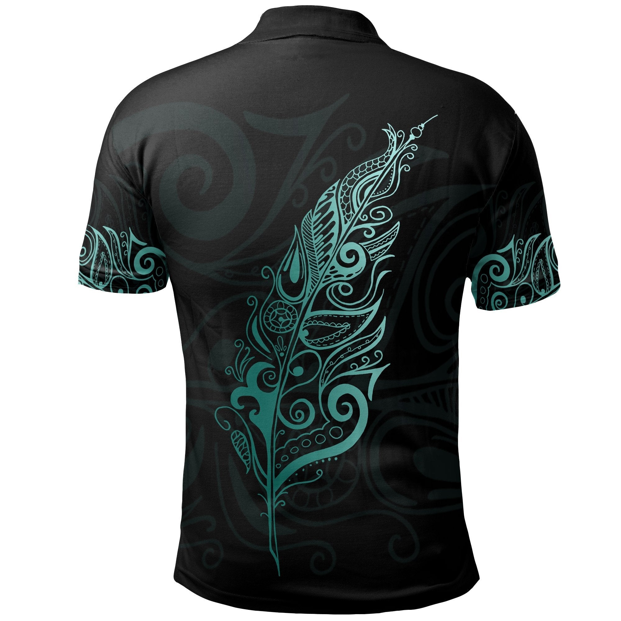 Light Silver Fern New Zealand Polo Shirt, Turquoise - Vibe Hoodie Shop