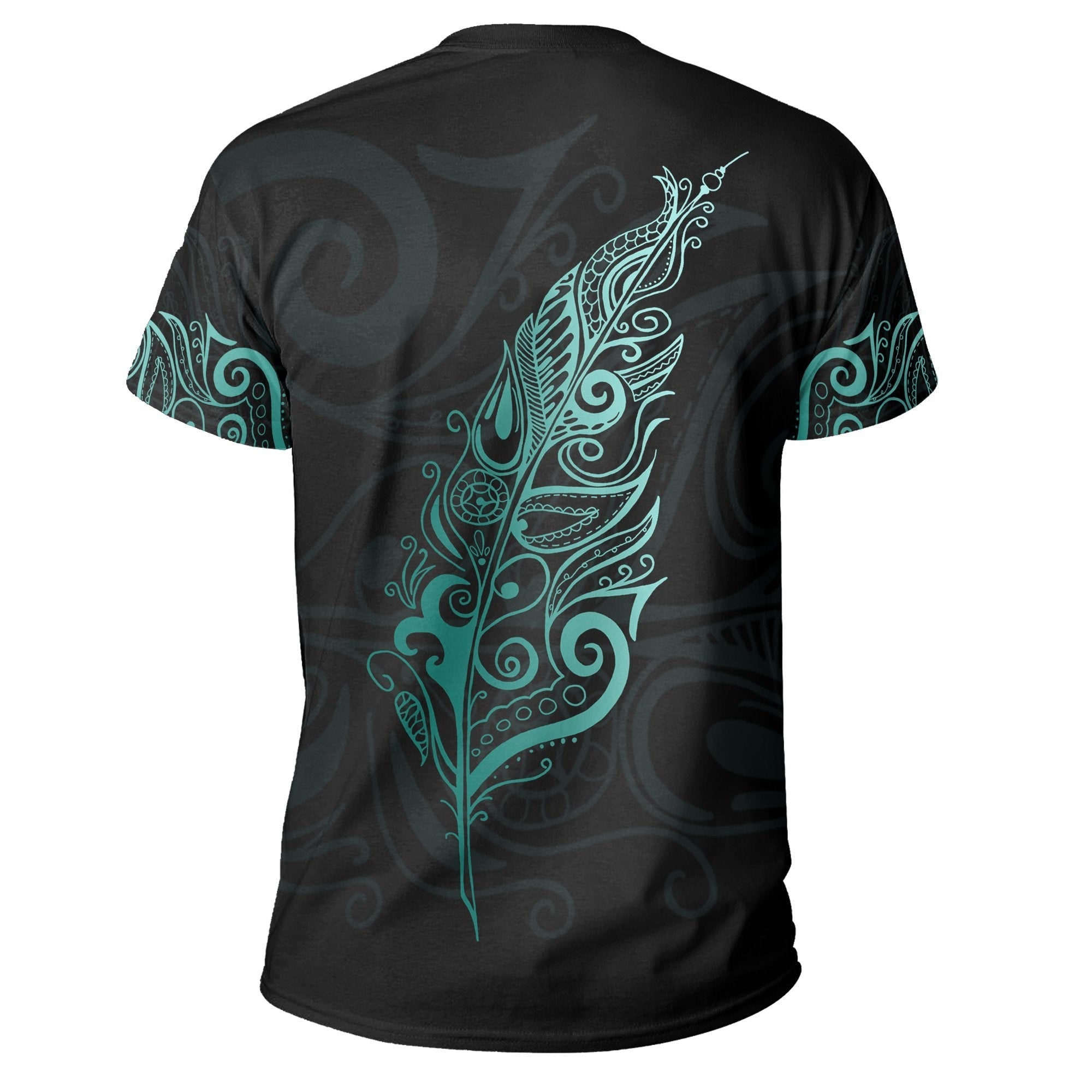 Light Silver Fern New Zealand T shirt, Turquoise - Vibe Hoodie Shop