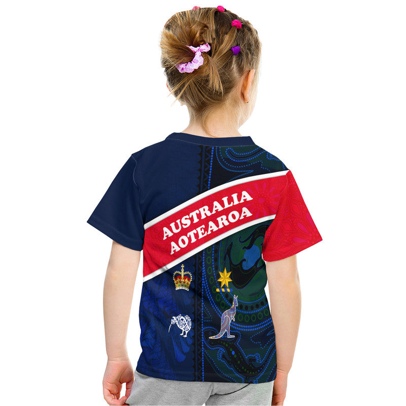 Aotearoa Mix Australia T Shirt Maori Mix Aboriginal Line Arty Style LT9 - Vibe Hoodie Shop