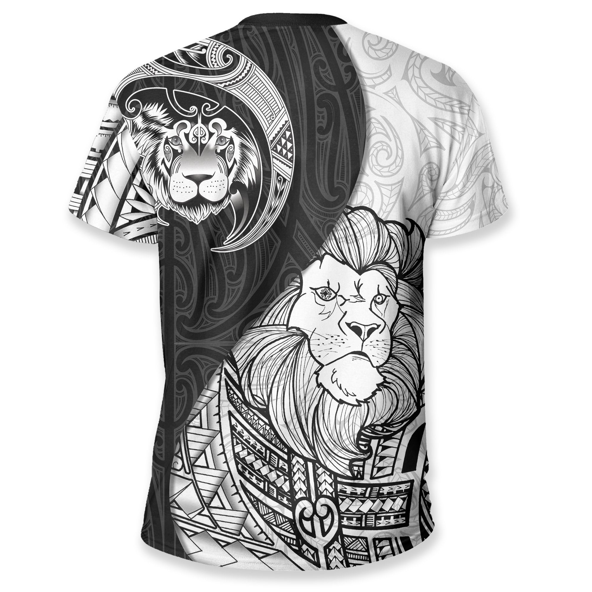 Lion Maori Tattoo T shirt - Vibe Hoodie Shop