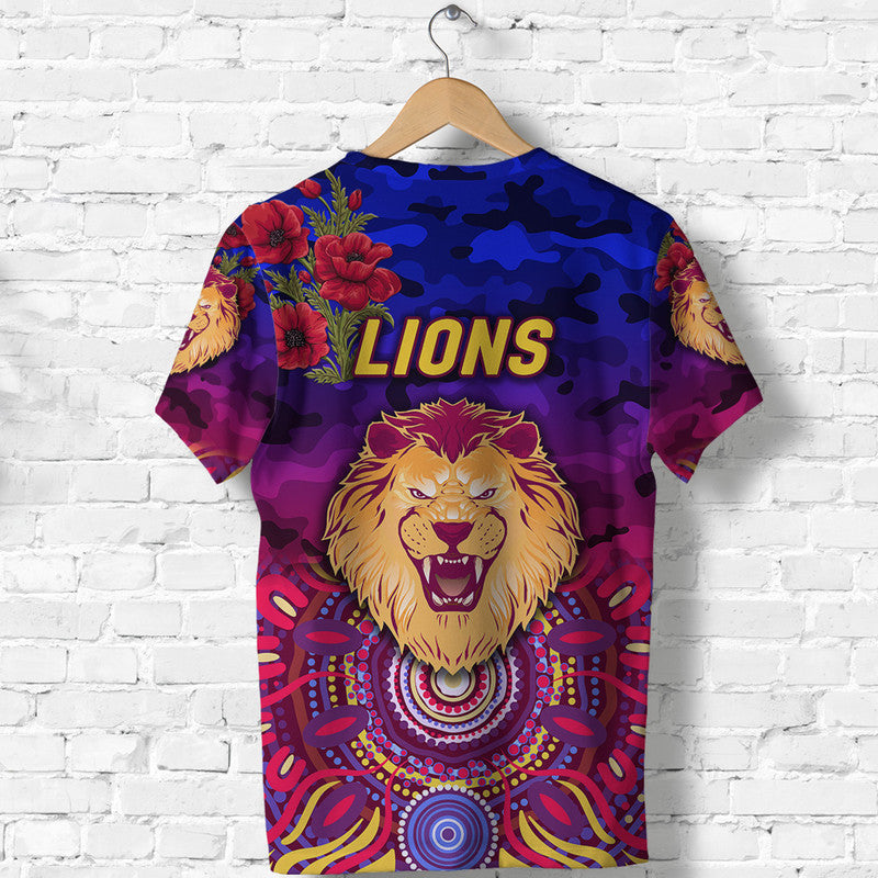 Brisbane Lions ANZAC T shirt Indigenous Vibes - Vibe Hoodie Shop