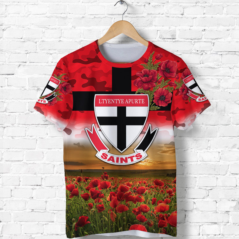 (Custom Personalised) Ltyentye Apurte ANZAC T shirt Poppy Vibes - Saints - Vibe Hoodie Shop