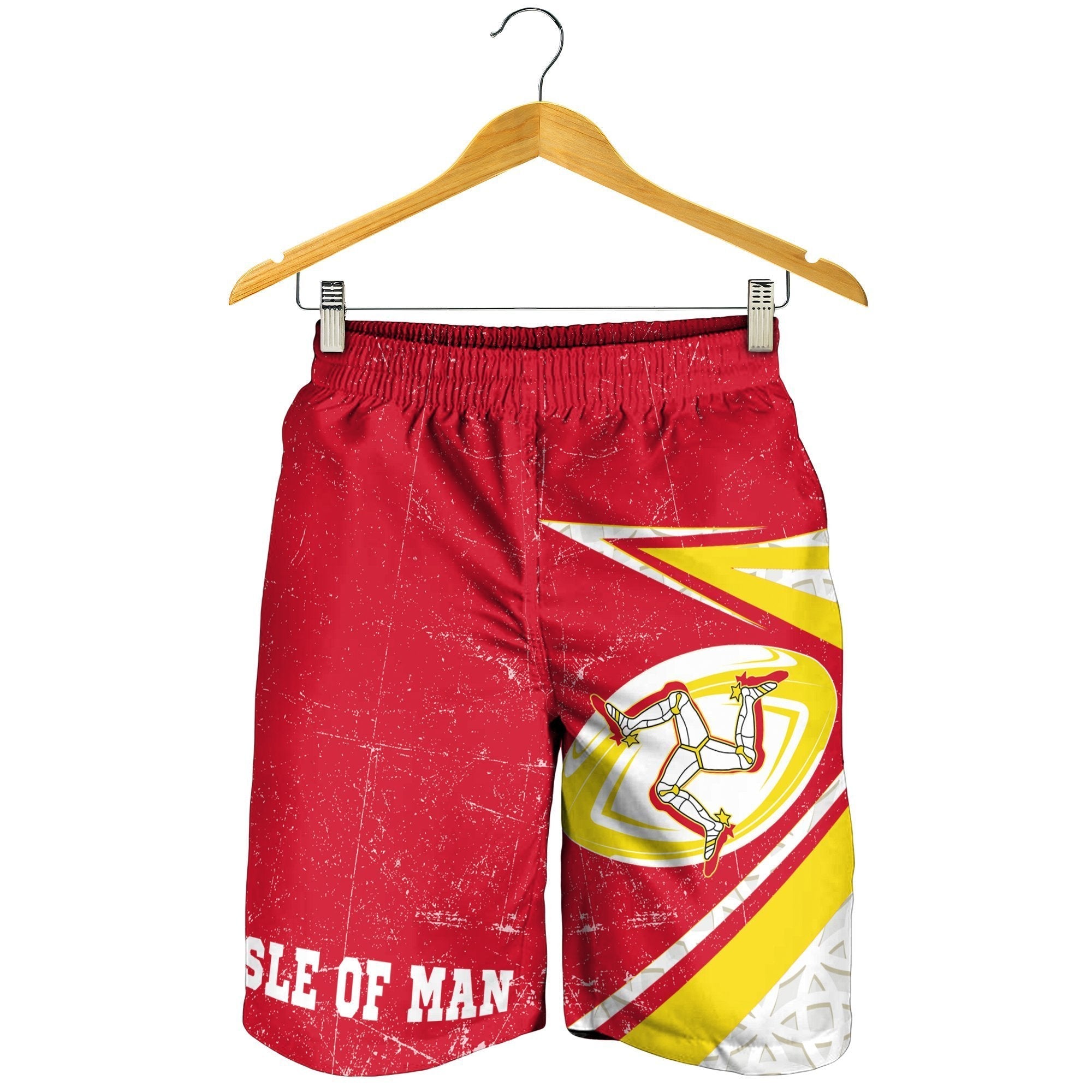 Isle Of Man Rugby Men's Shorts - Celtic Manx Rugby Ball - Vibe Hoodie Shop