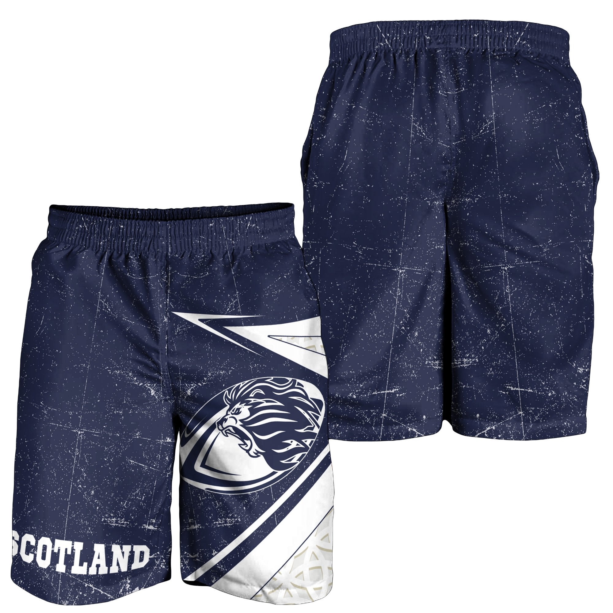 Scotland Rugby Men's Shorts - Celtic Scottish Rugby Ball Lion Ver - Vibe Hoodie Shop