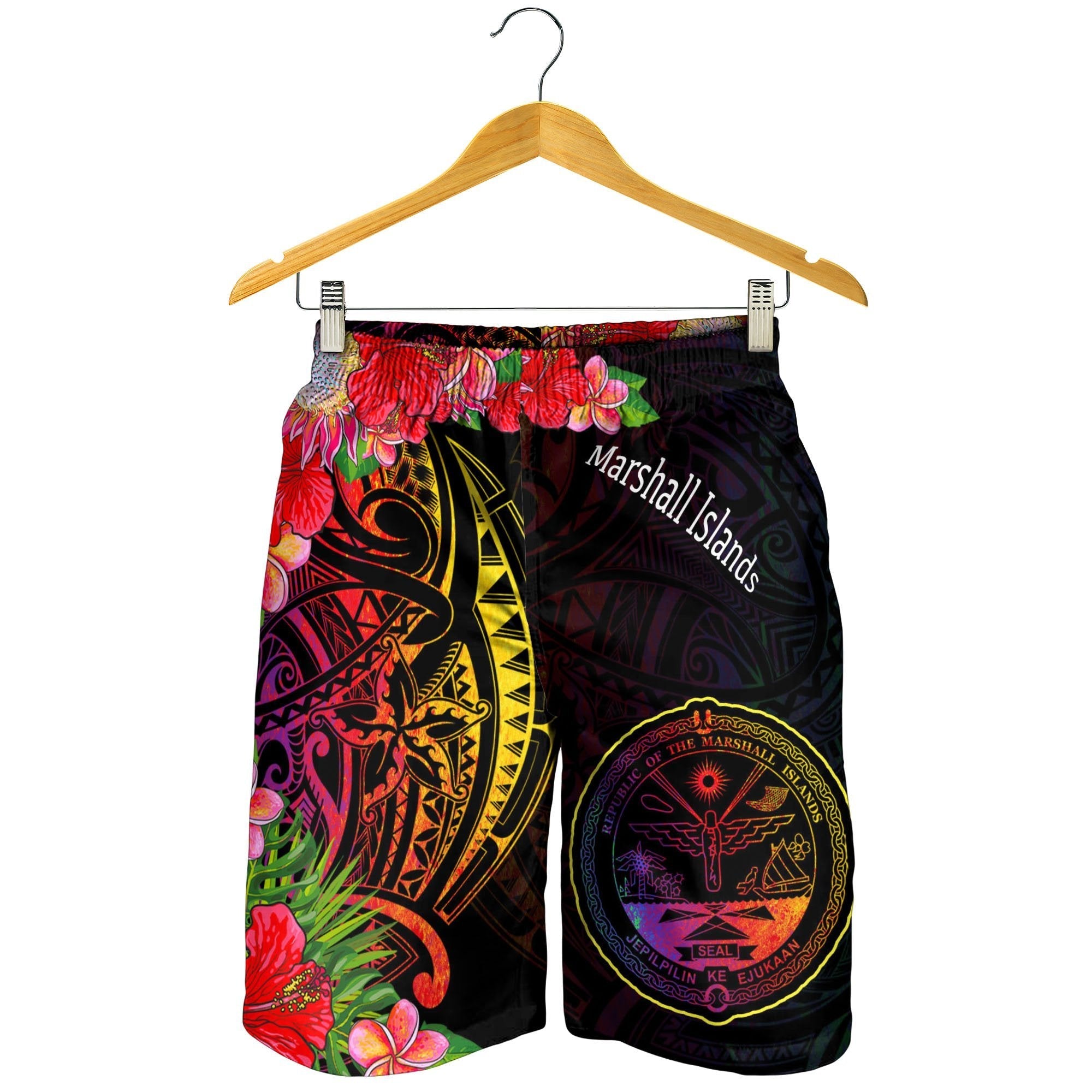 Marshall Islands Men's Shorts - Tropical Hippie Style - Vibe Hoodie Shop