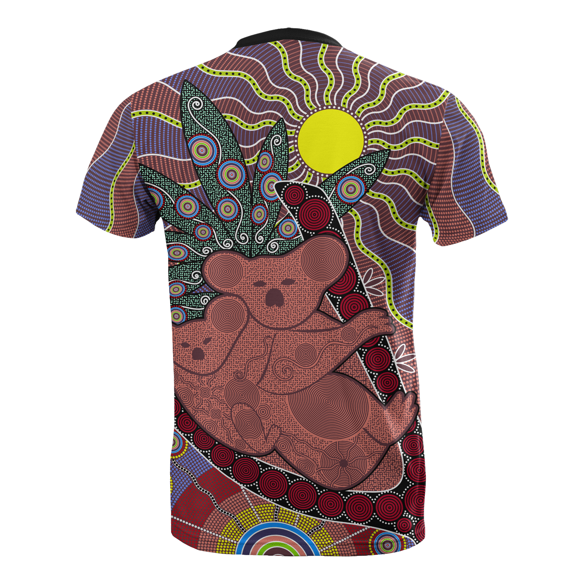 Aboriginal T shirt, Koala Family Sun Dot Painting - Vibe Hoodie Shop