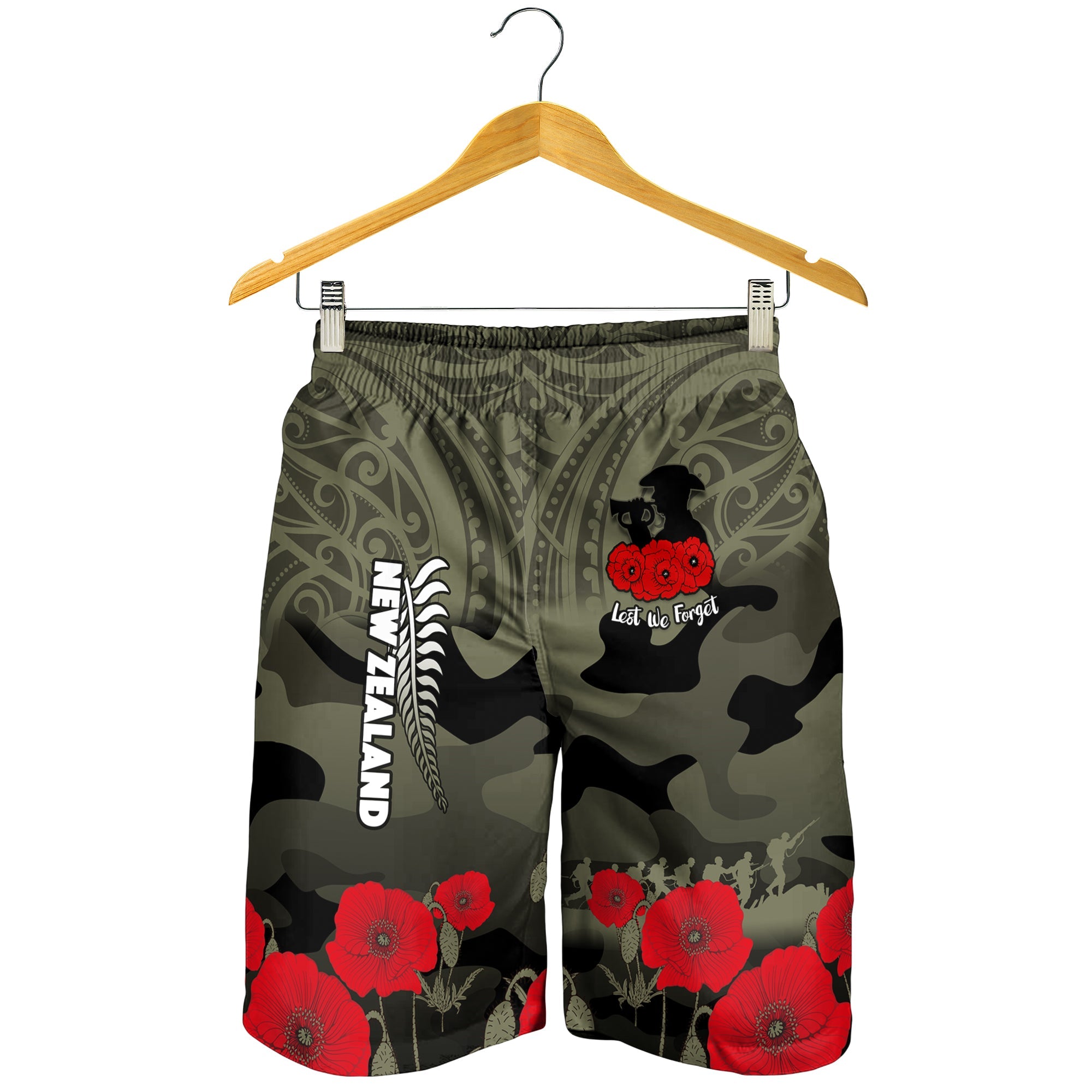 New Zealand ANZAC 2022 Men Shorts Maori Camouflage - Vibe Hoodie Shop