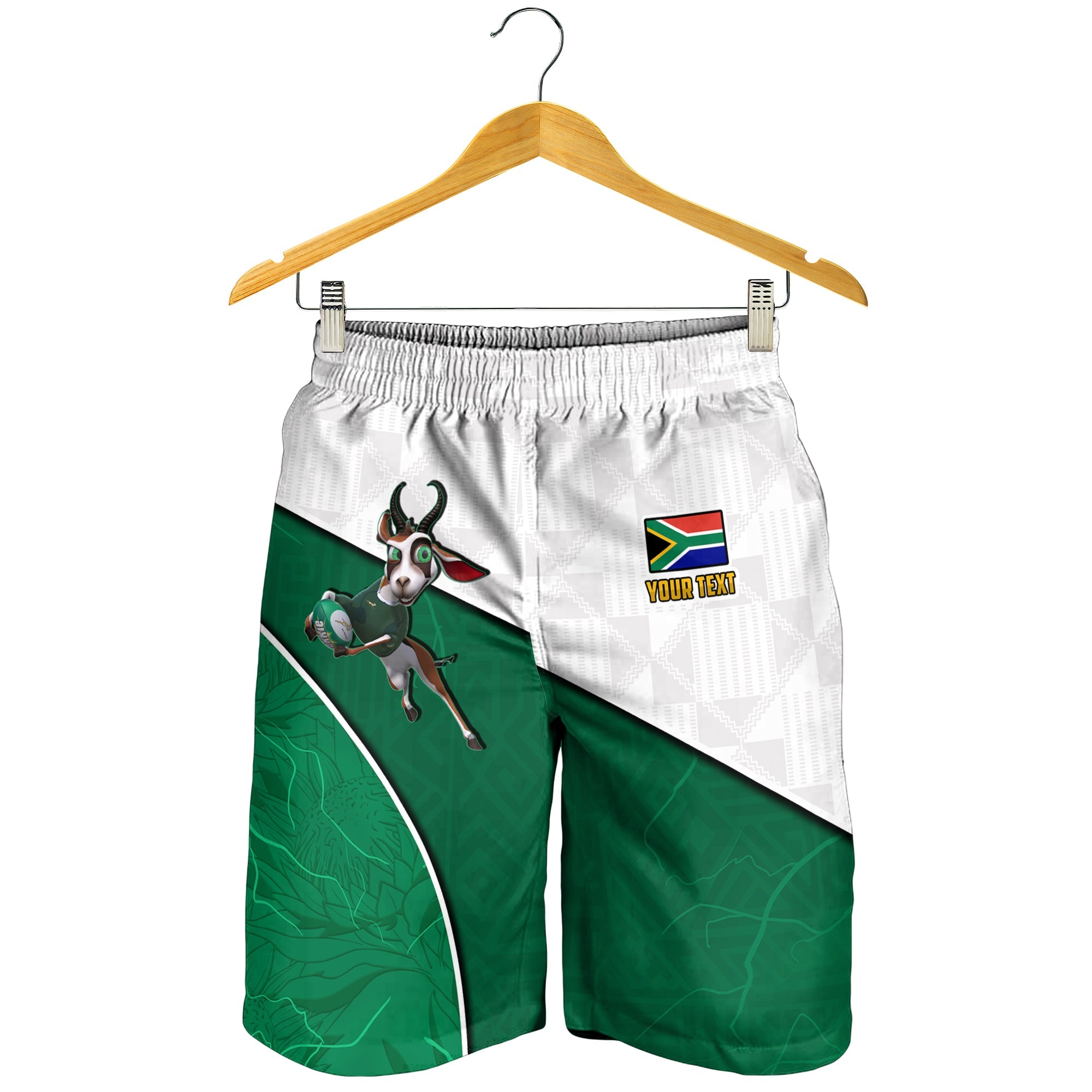 (Custom Personalised) South Africa Rugby Men Shorts Proudly Springboks Cartoon Bokke African Pattern - Vibe Hoodie Shop