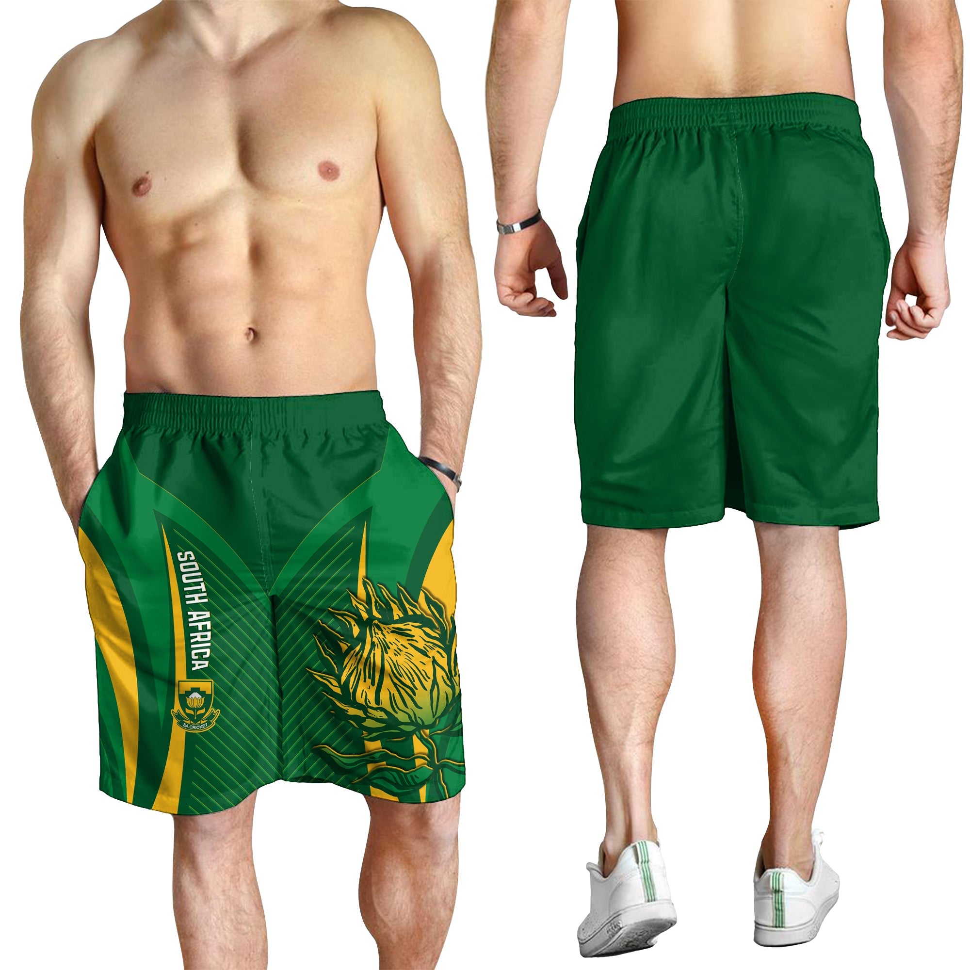 South Africa Cricket Men Shorts Proteas Champion - Vibe Hoodie Shop