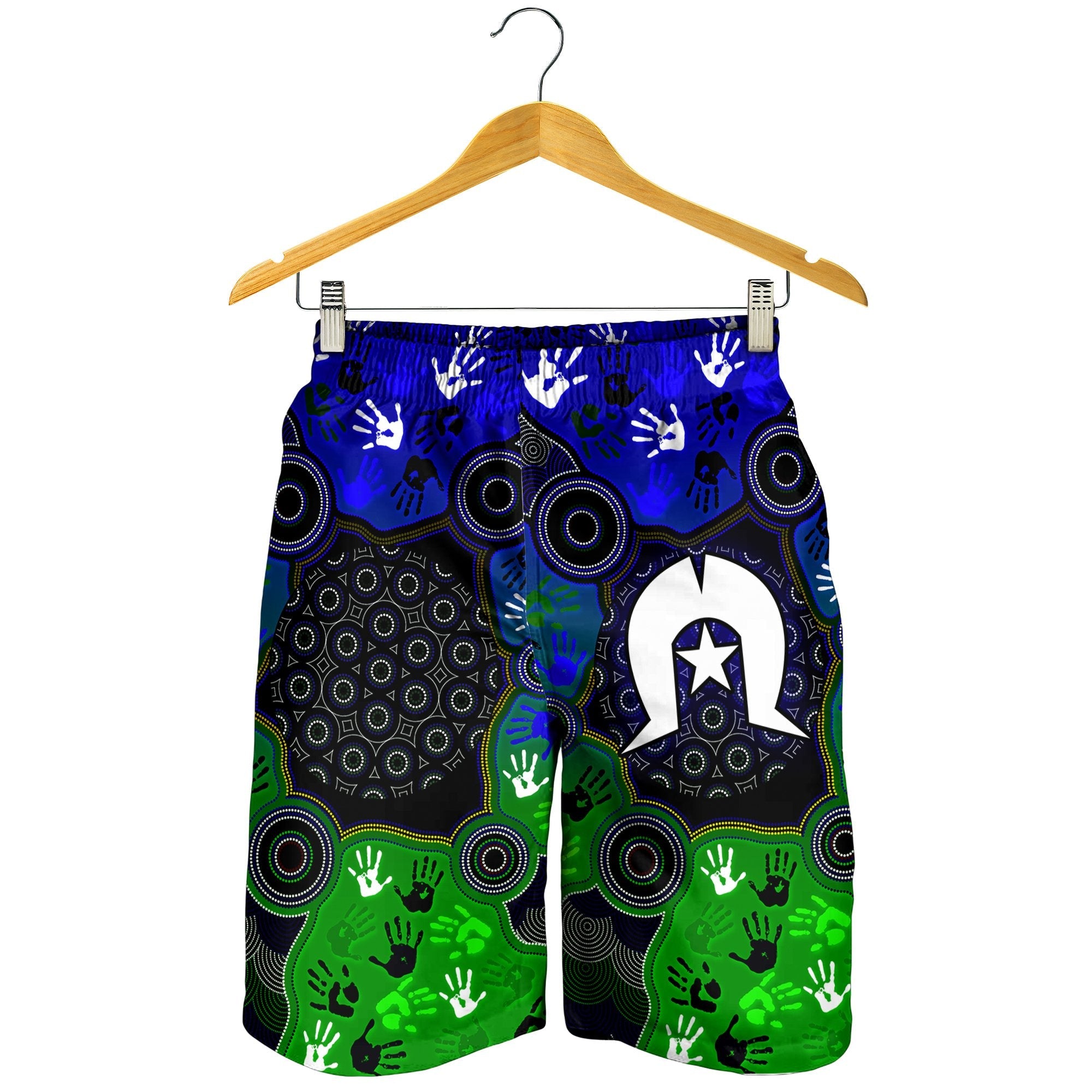 Aboriginal Men Shorts - Torres Strait Symbol With Indigenous Patterns - Vibe Hoodie Shop