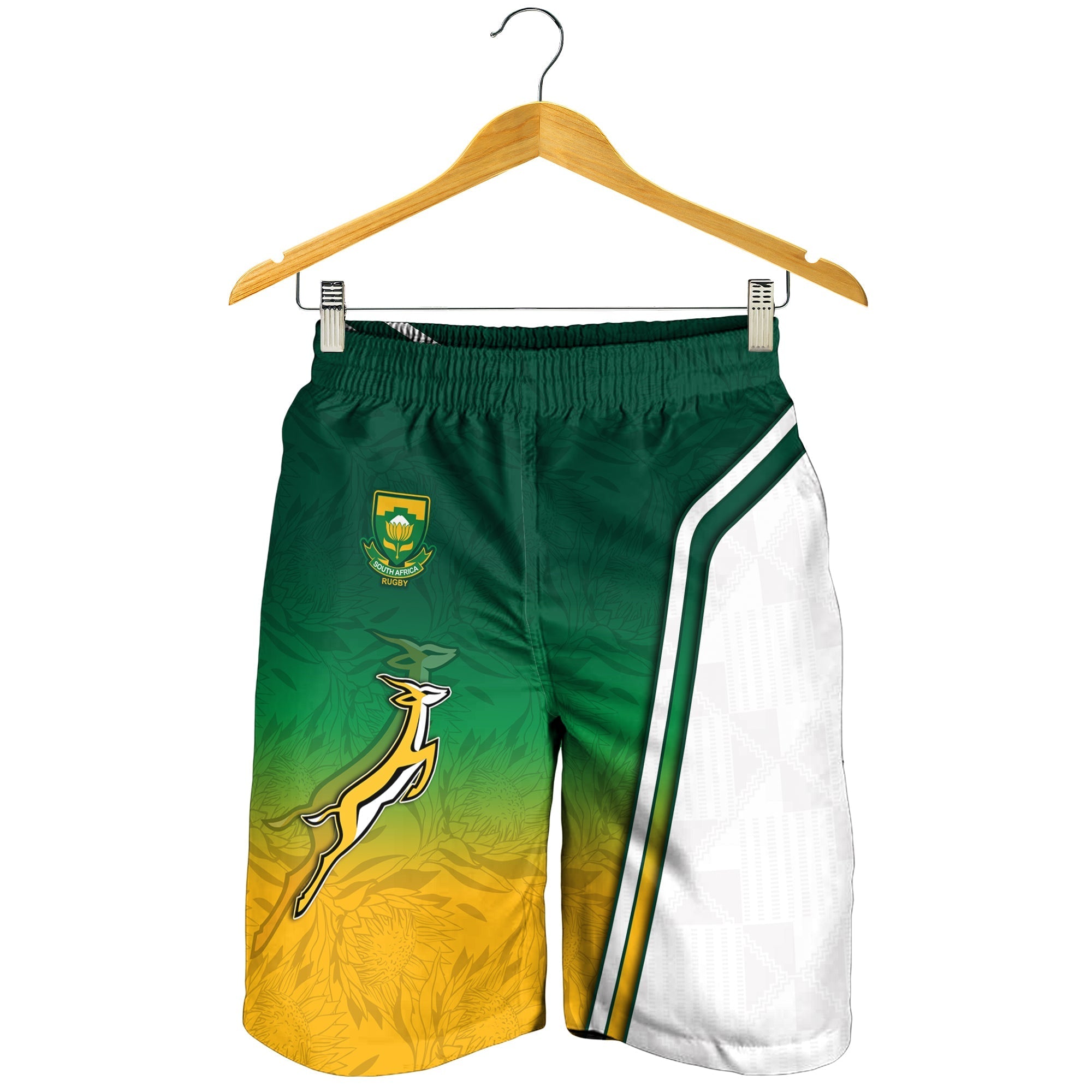 South Africa Rugby Men Shorts Protea Flower Springboks Go Bokke - Vibe Hoodie Shop