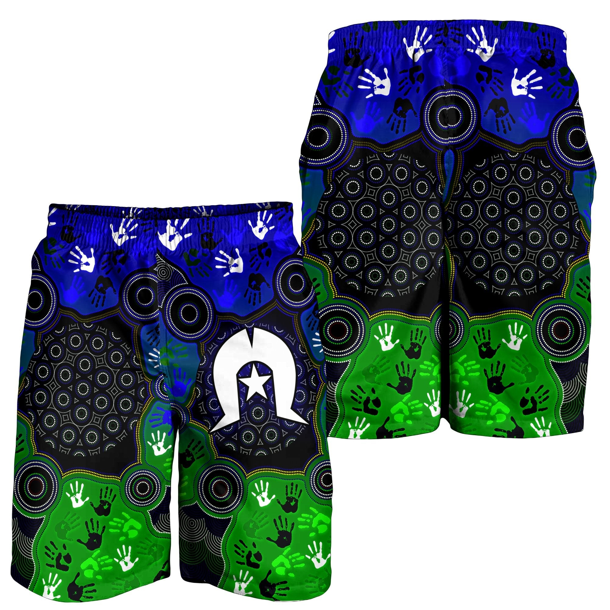 Aboriginal Men Shorts - Torres Strait Symbol With Indigenous Patterns - Vibe Hoodie Shop