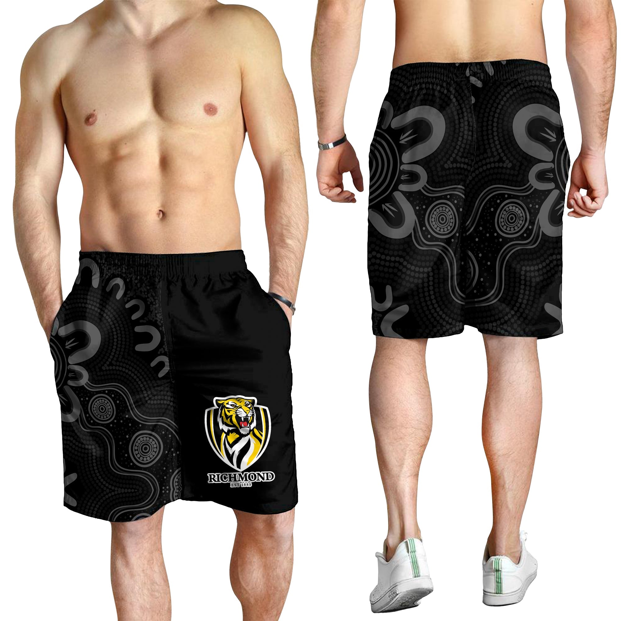 Richmond Football Men Shorts Tigers 1885 Indigenous Basic Style - Vibe Hoodie Shop