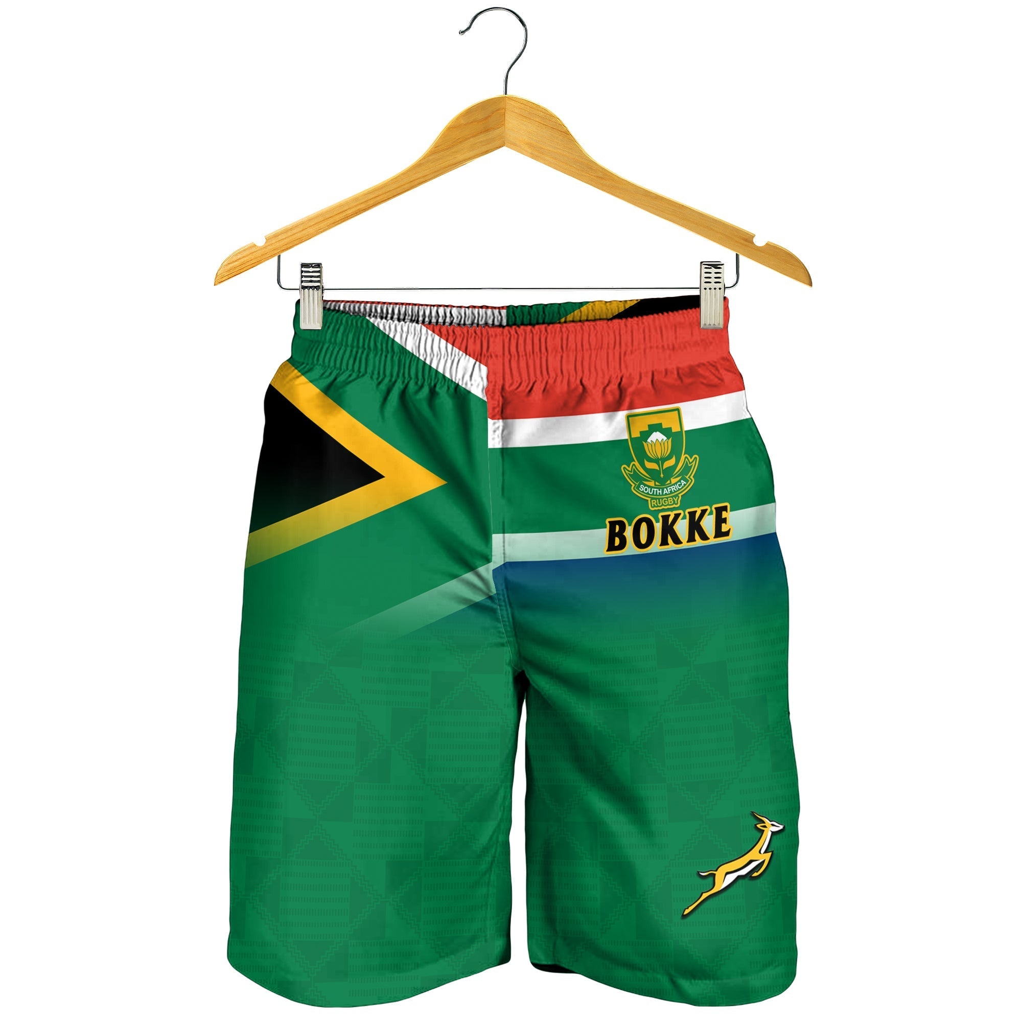 South Africa Rugby Men Shorts Springboks 2022 Go Bokke African Pattern - Vibe Hoodie Shop